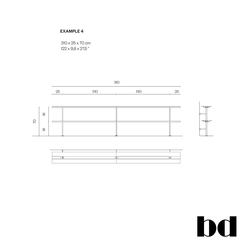 BD Barcelona Design Hypóstila Shelving EX4 lentyna