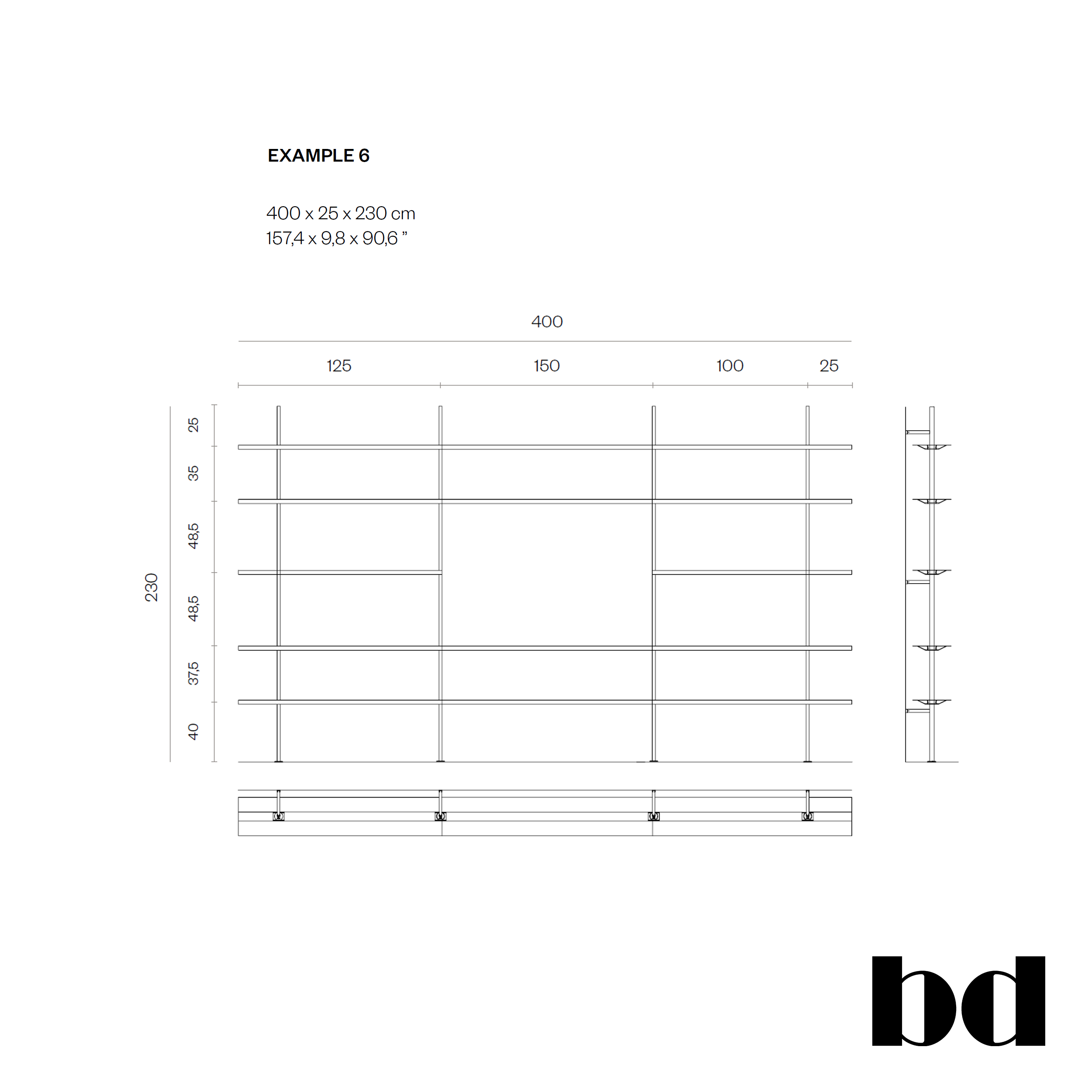 BD Barcelona Design Hypóstila Shelving EX6 lentyna