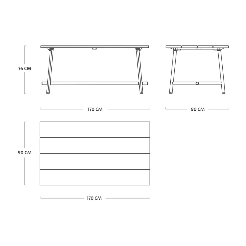 Fatboy Fred's Medium 170x90x76 cm sulankstomas stalas