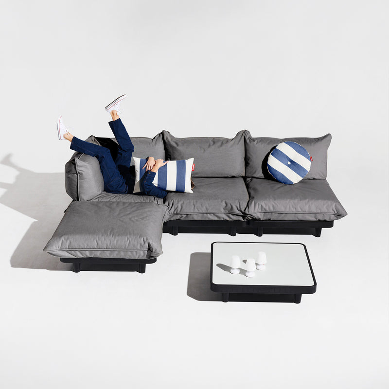 Fatboy Paletti lauko modulinė sofa su dekoratyviom pagalvėlėm ir kavos staliuku