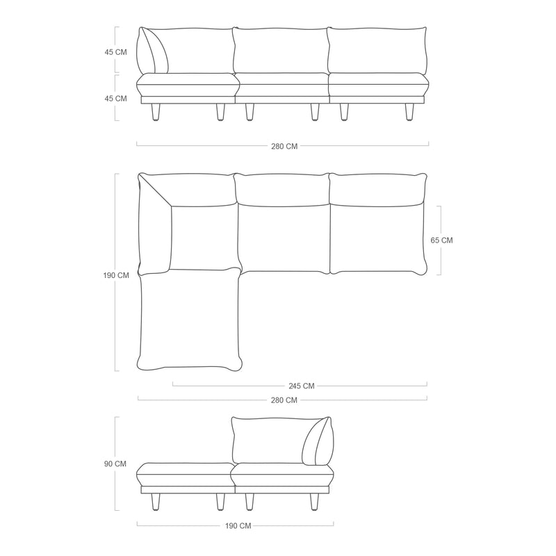 Fatboy Paletti Set Large Stripe modulinė lauko sofa