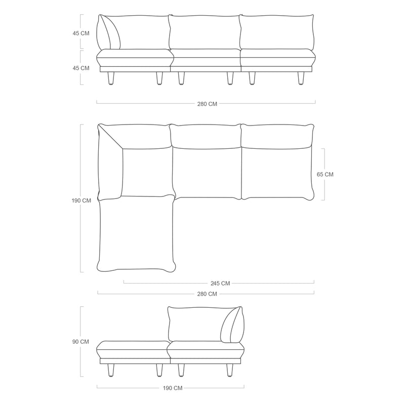 Fatboy Paletti Set Large Royal modulinė lauko sofa