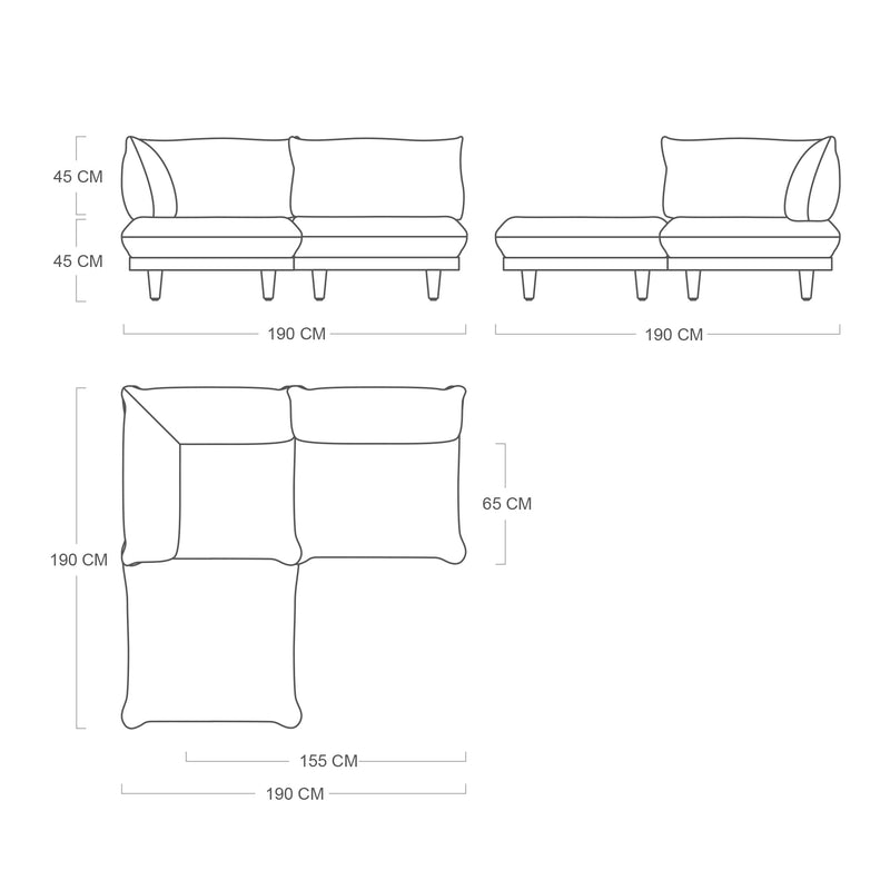 Fatboy Paletti Set Medium modulinė lauko sofa
