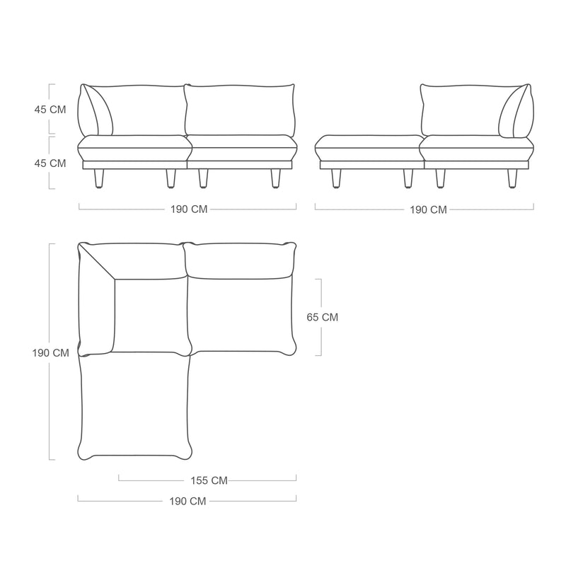 Fatboy Paletti Set Medium Royal modulinė lauko sofa