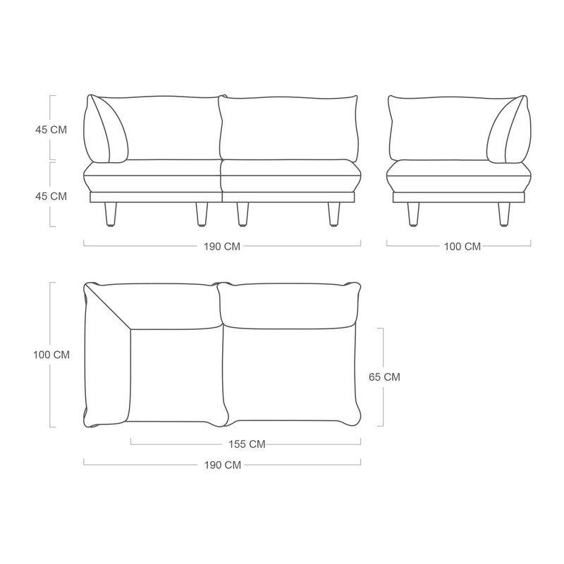 Fatboy Paletti Set Small Stripe modulinė lauko sofa