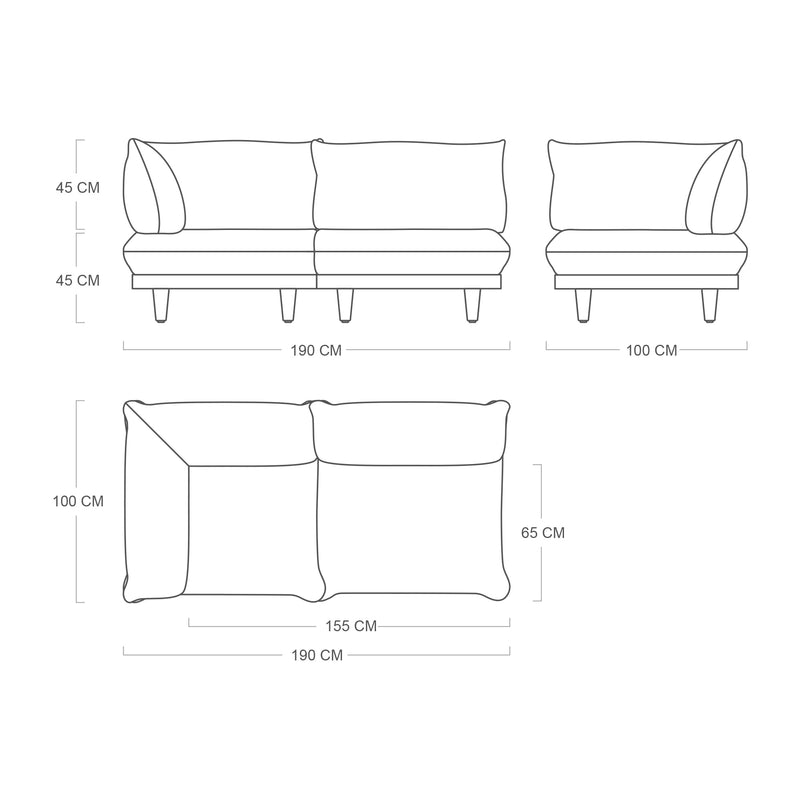 Fatboy Paletti Set Small Royal modulinė lauko sofa
