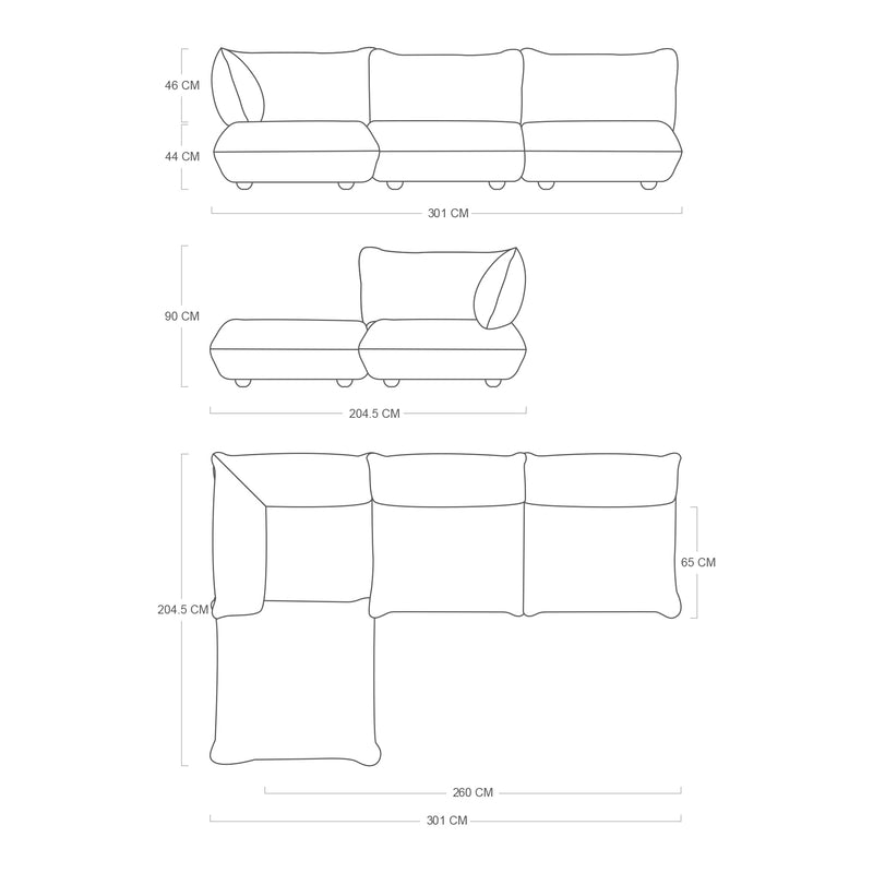 Fatboy Sumo Corner Boucle Kampinė sofa