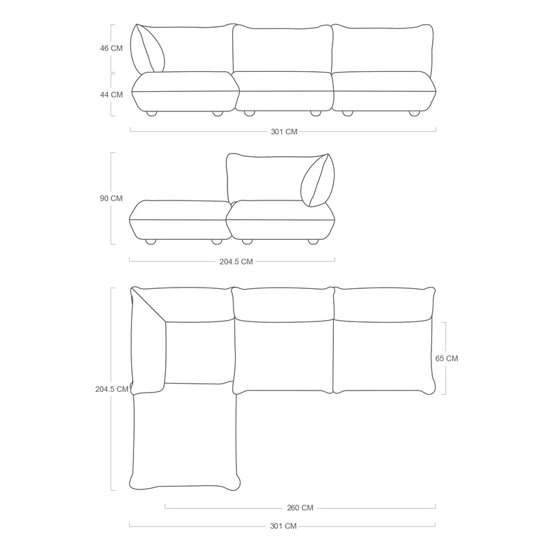 Fatboy Sumo Corner Velvet Kampinė Sofa