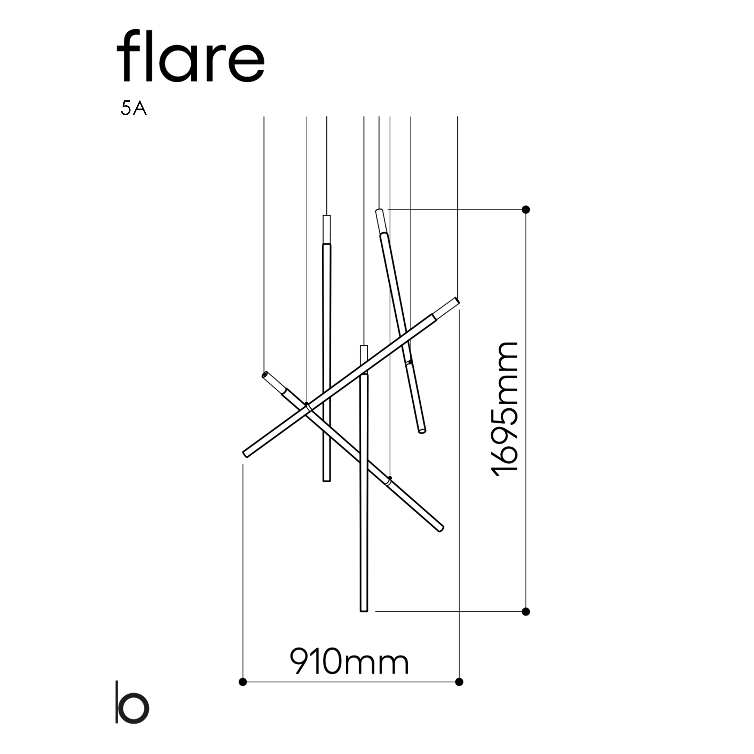 Bomma Flare pakabinamų šviestuvų instaliacija