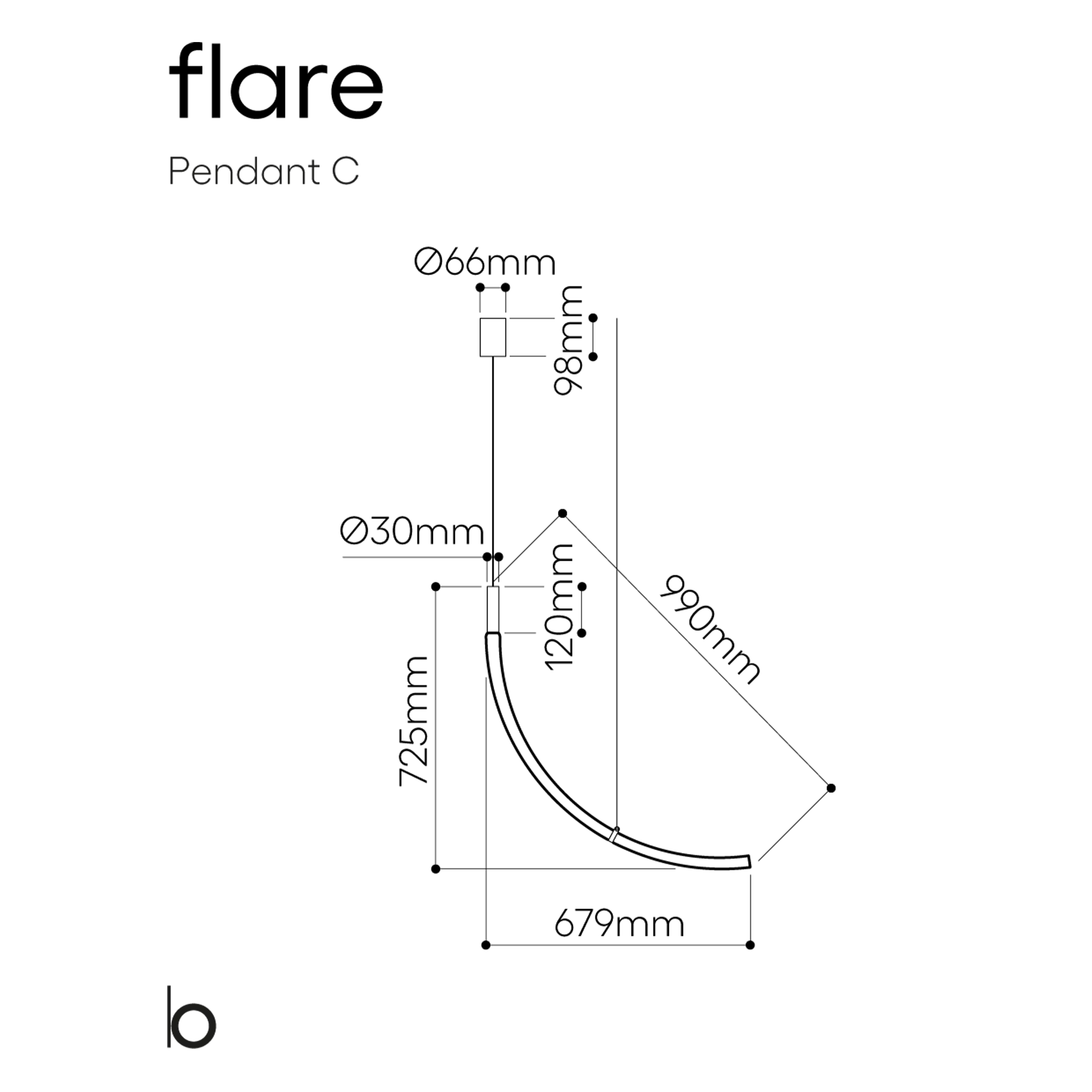 Bomma Flare pakabinamas šviestuvas