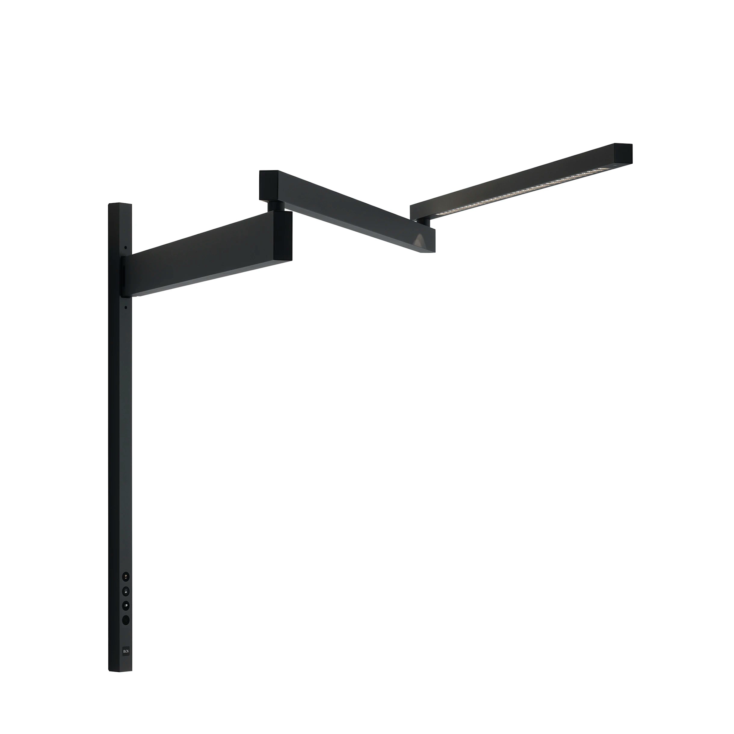 Flos Black Flag Pro sieninis LED šviestuvas su išsiskleidimo ir susiskleidimo funkcija iš juodo aliuminio