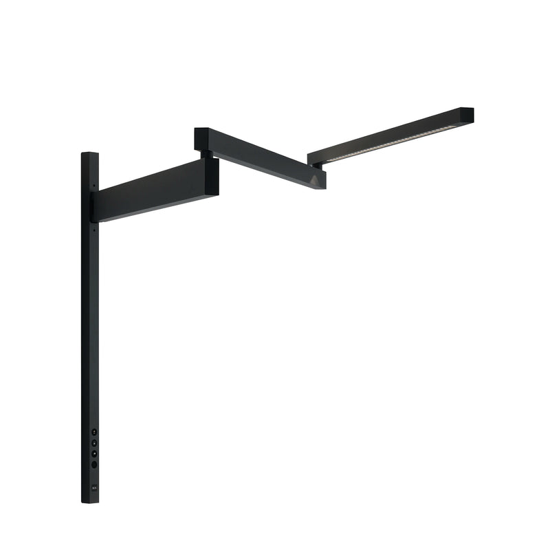 Flos Black Flag Pro sieninis LED šviestuvas su išsiskleidimo ir susiskleidimo funkcija iš juodo aliuminio