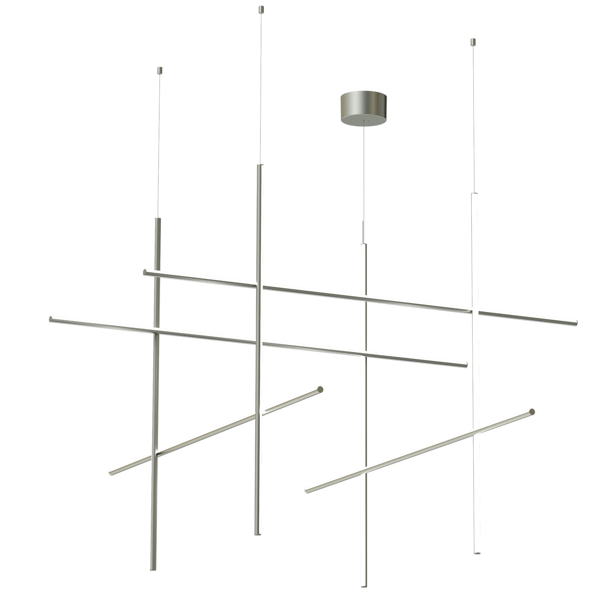 Flos Coordinates Suspension LED pakabinamas šviestuvas su interguotu maitinimo šaltiniu ir argent, sidabrine spalvos apdaila