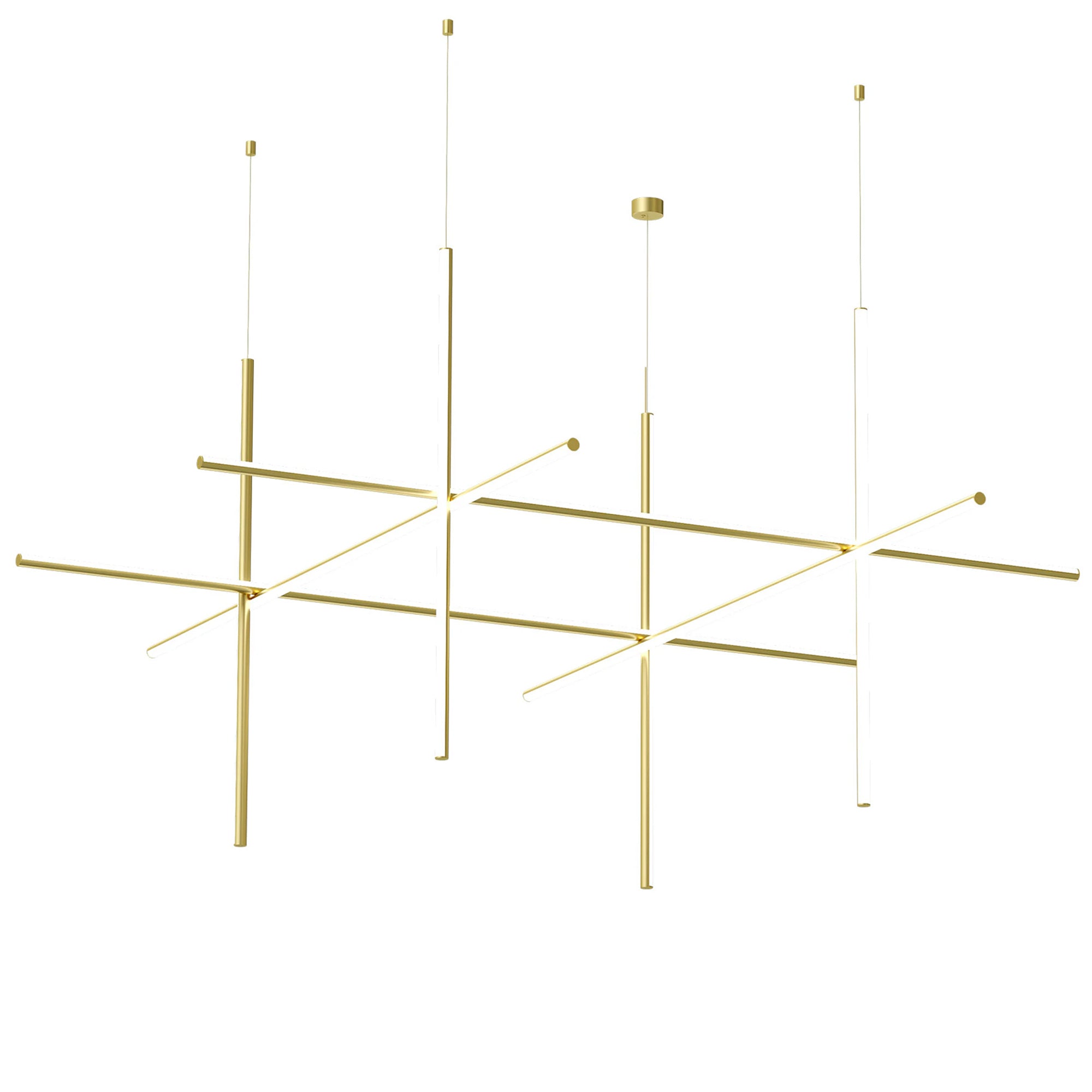Flos Coordinates Suspension CLIII LED pakabinamas šviestuvas su minimalistiniu laikikliu ir anoduota šampano spalvos apdaila