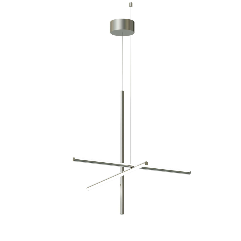 Flos Coordinates Suspension 1 pakabinamas LED šviestuvas iš sidabrinio, argent, šviesaus metalo spalvos aliuminio