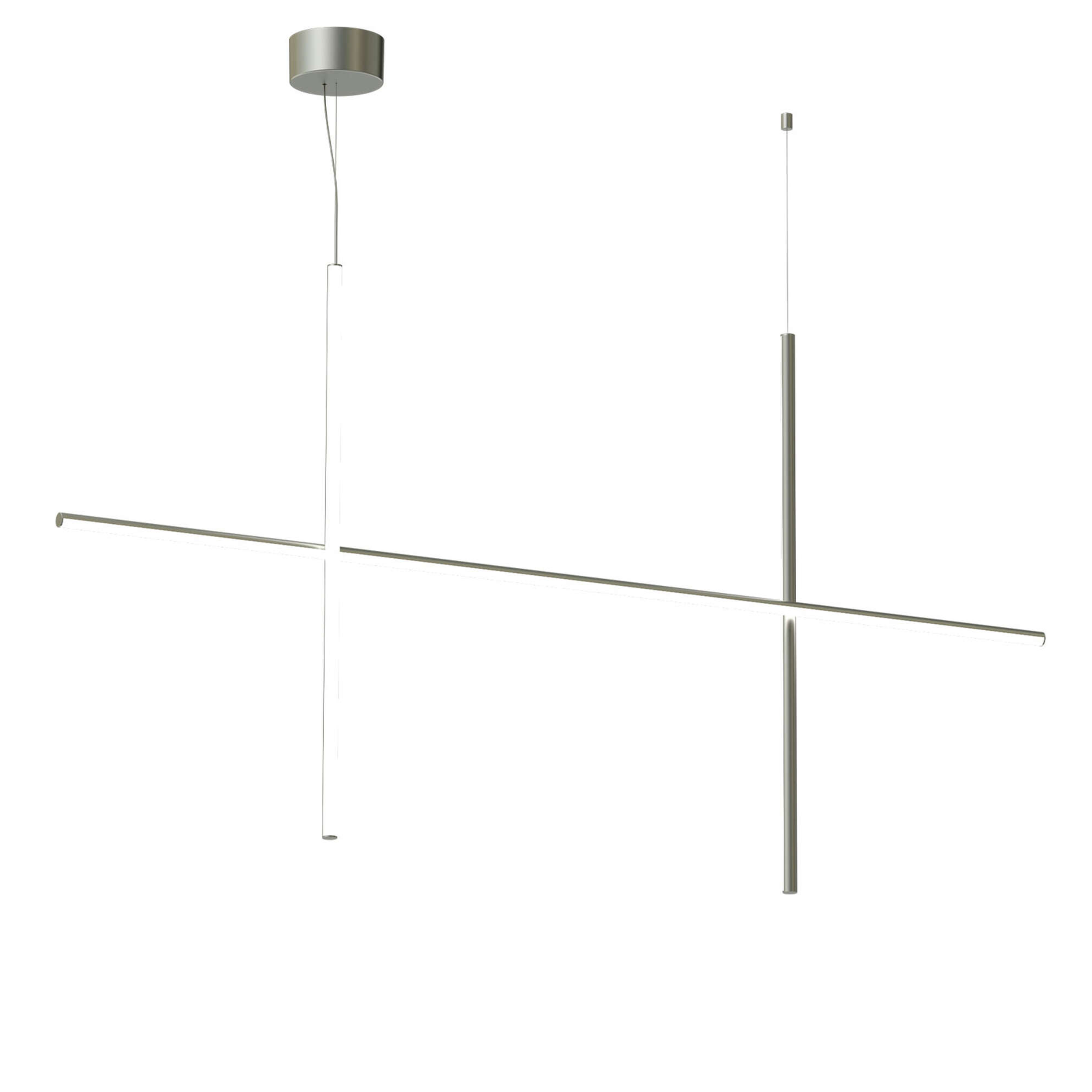Flos Coordinates Suspension 2 LED pakabinamas šviestuvas iš Argent, sidabrinės spalvos aliuminio