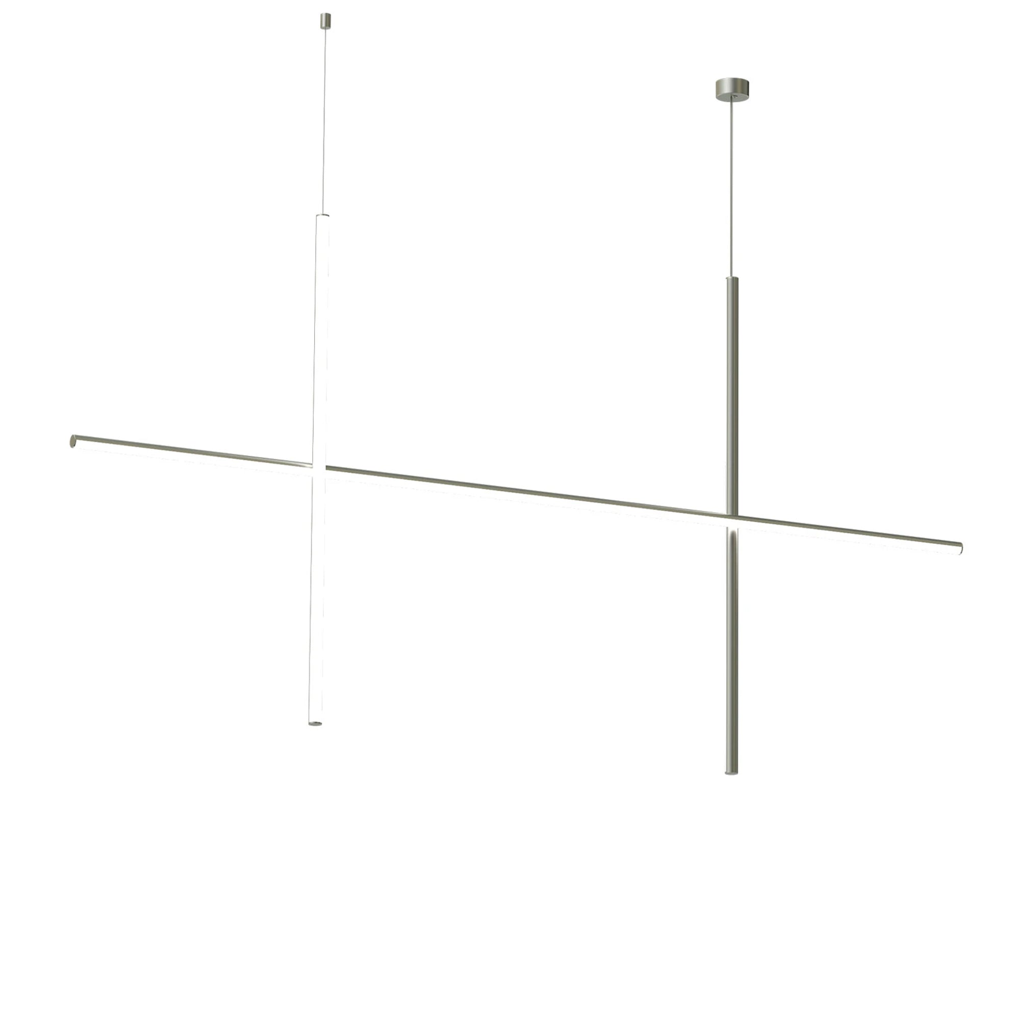 Flos Coordinates Suspension 2 CLII LED pakabinamas šviestuvas iš Argent, sidabrinės spalvos aliuminio
