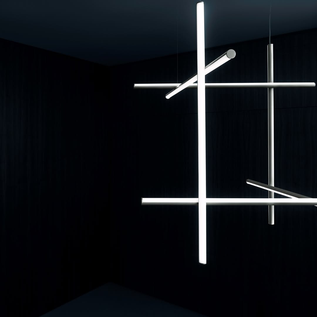 Flos Coordinates Suspension 3 LED pakabinamo šviestuvo detalės iš arti