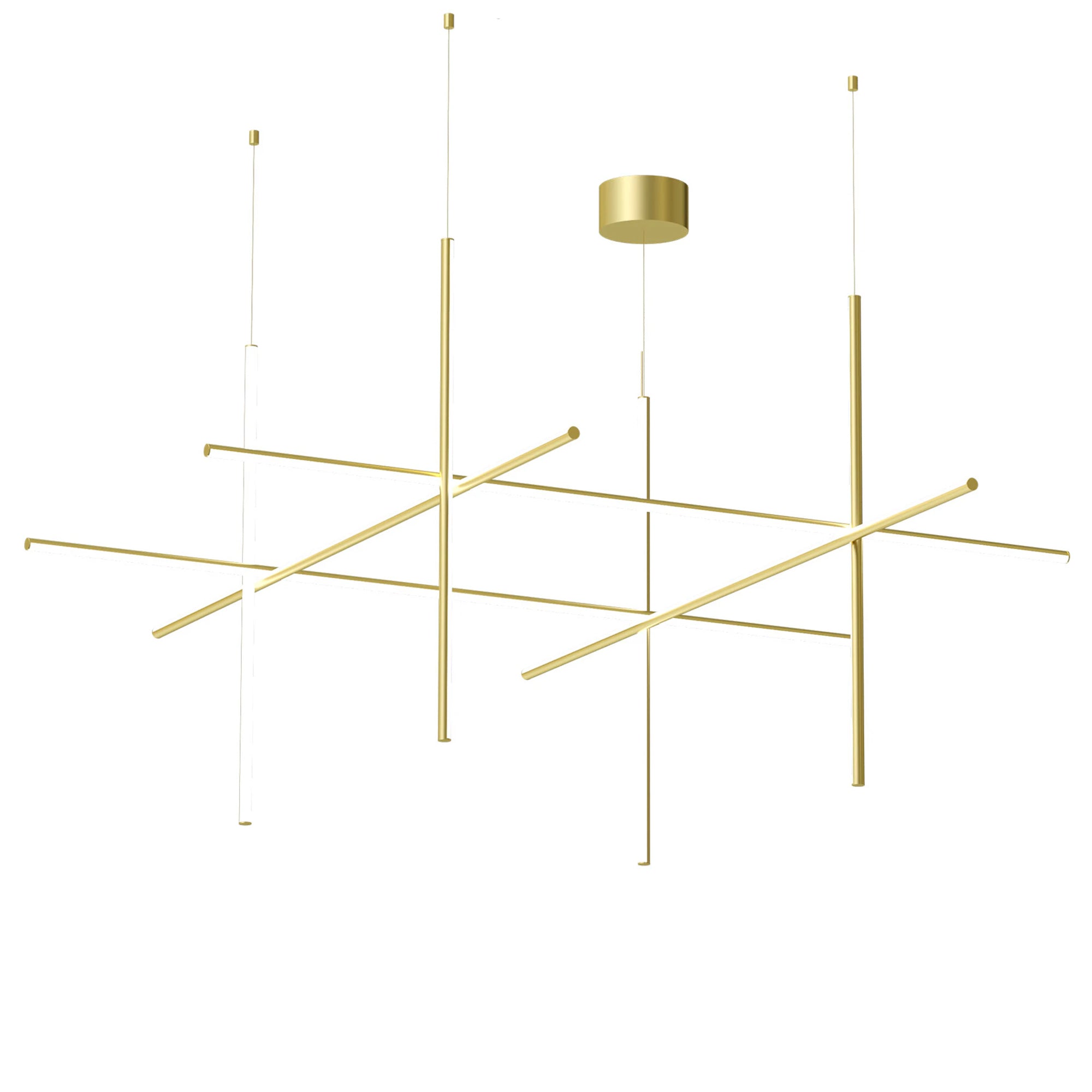 Flos Coordinates Suspension 4 LED pakabinamas šviestuvas iš anoduotos šampano spalvos aliuminio