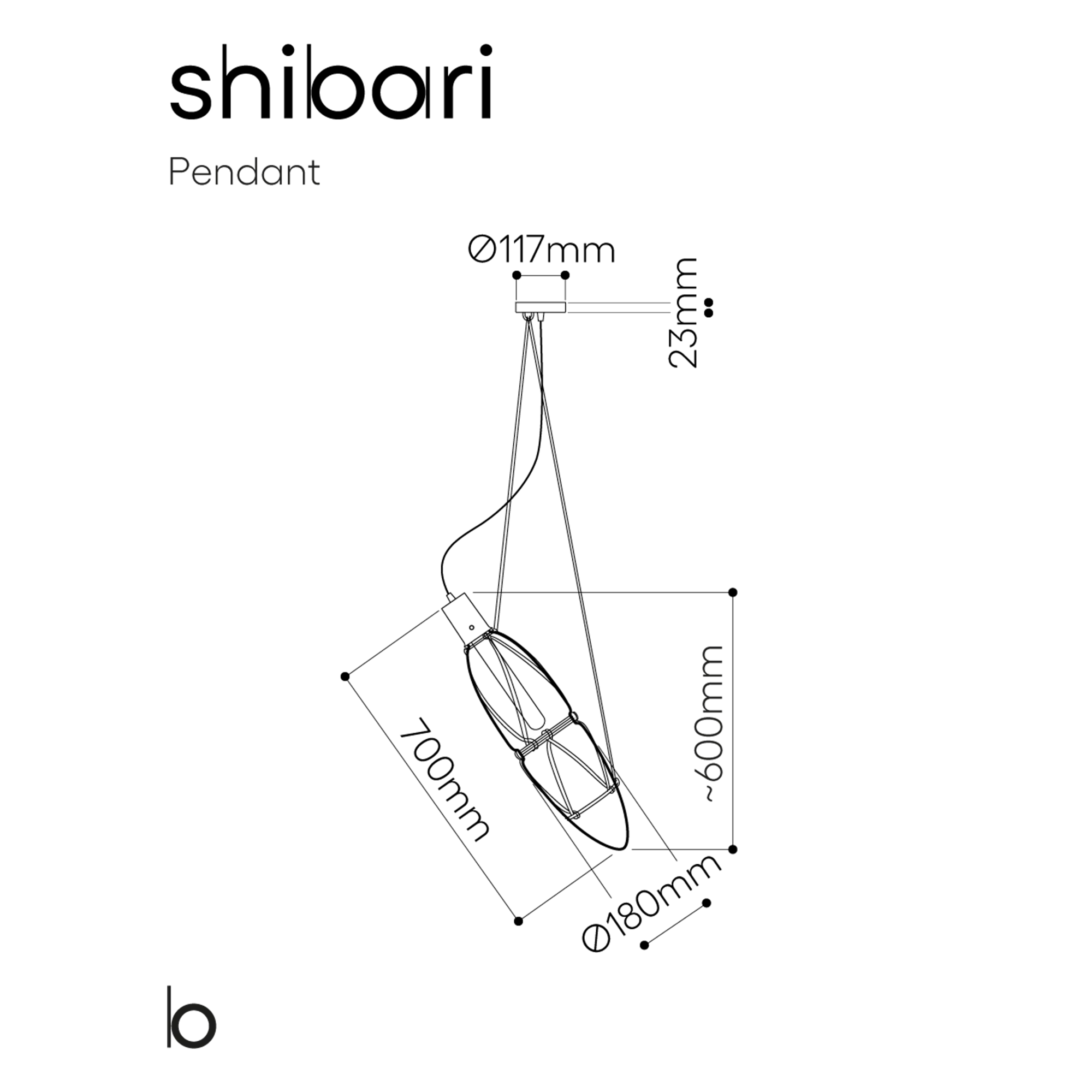 Bomma Shibari pakabinamas šviestuvas