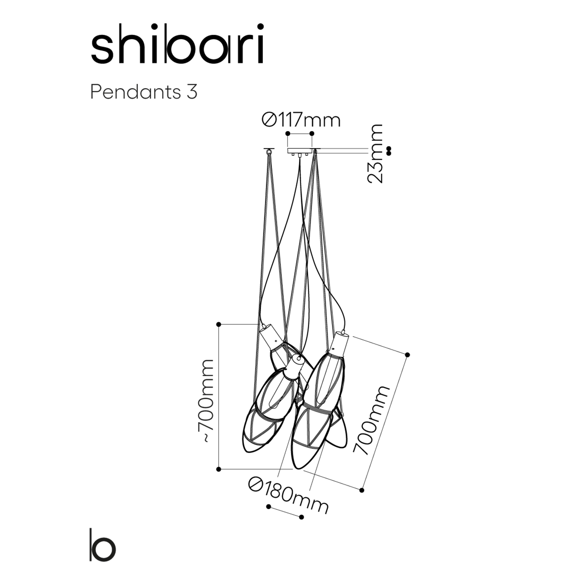 Bomma Shibari pakabinamas šviestuvas
