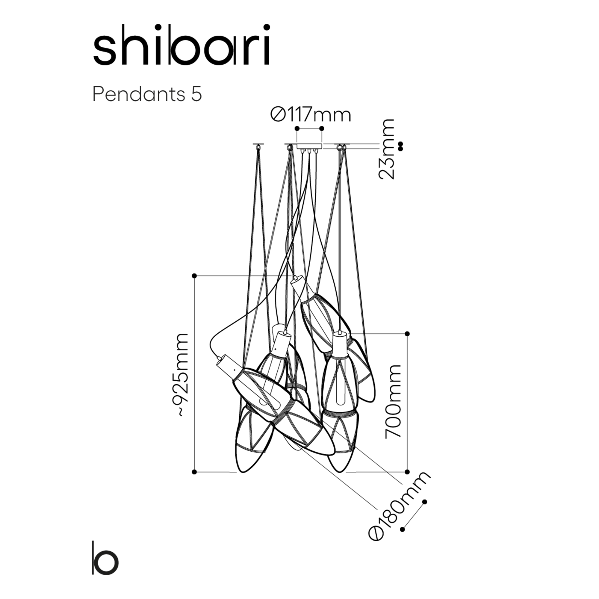Bomma Shibari pakabinamas šviestuvas