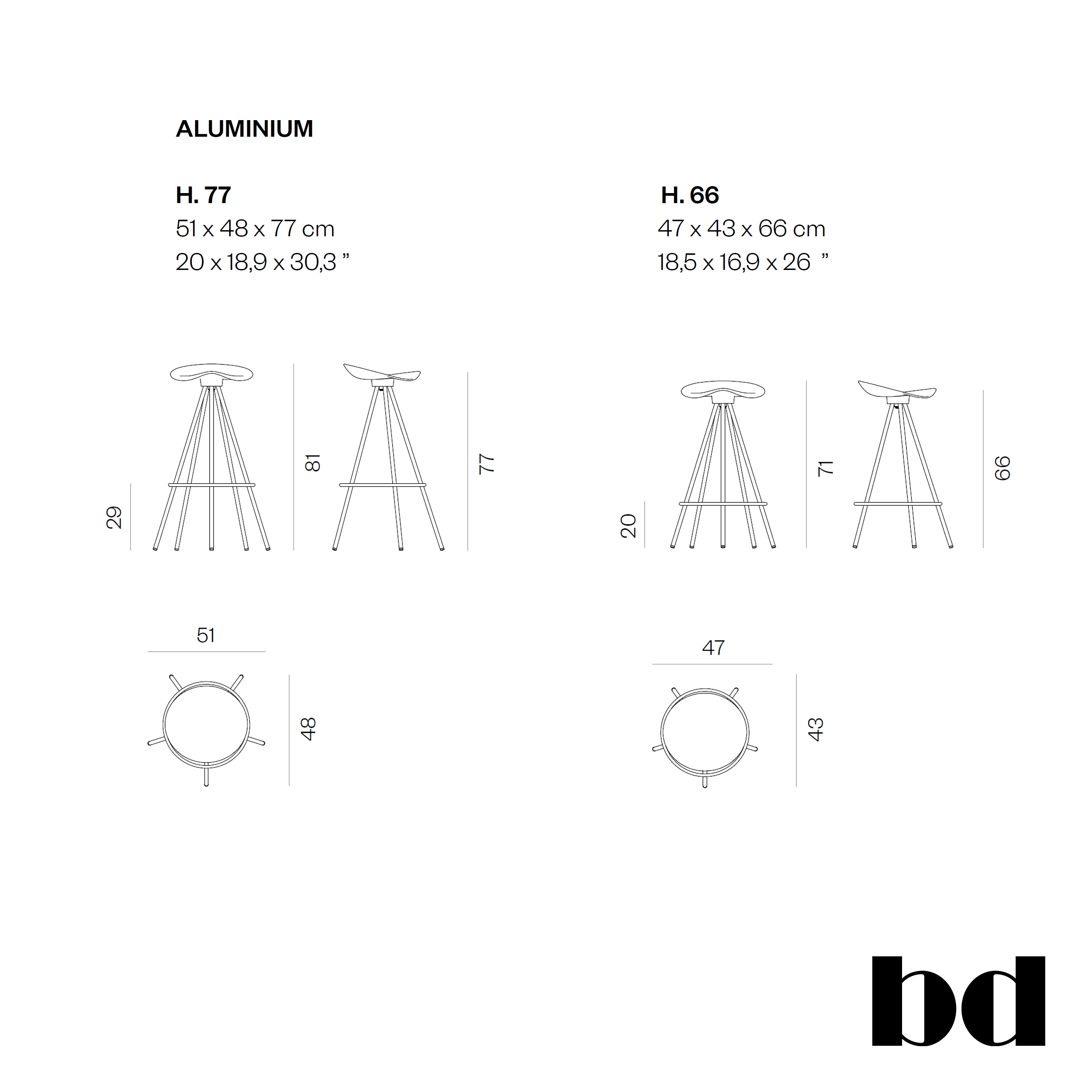 BD Barcelona Design Jamaica Stool pusbario / baro kėdė