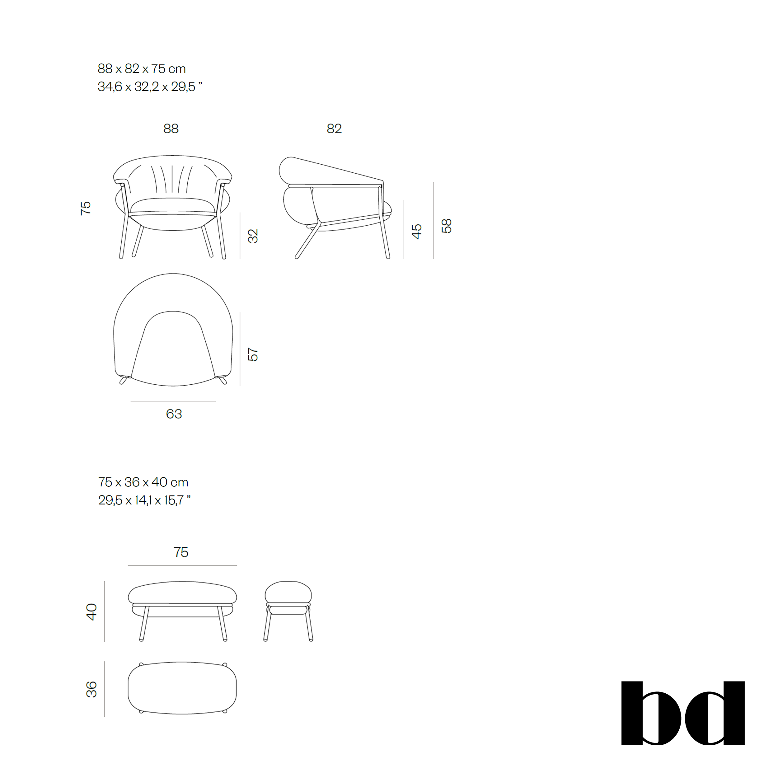 BD Barcelona Design Grasso fotelis