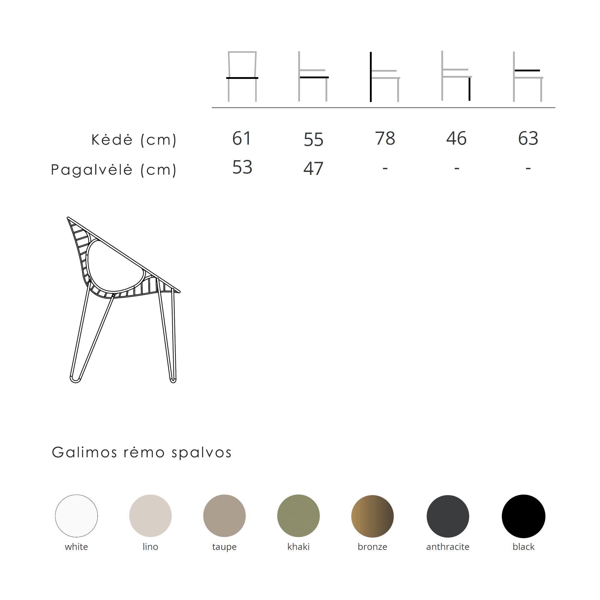 Joli Wire Armchair valgomojo kėdė