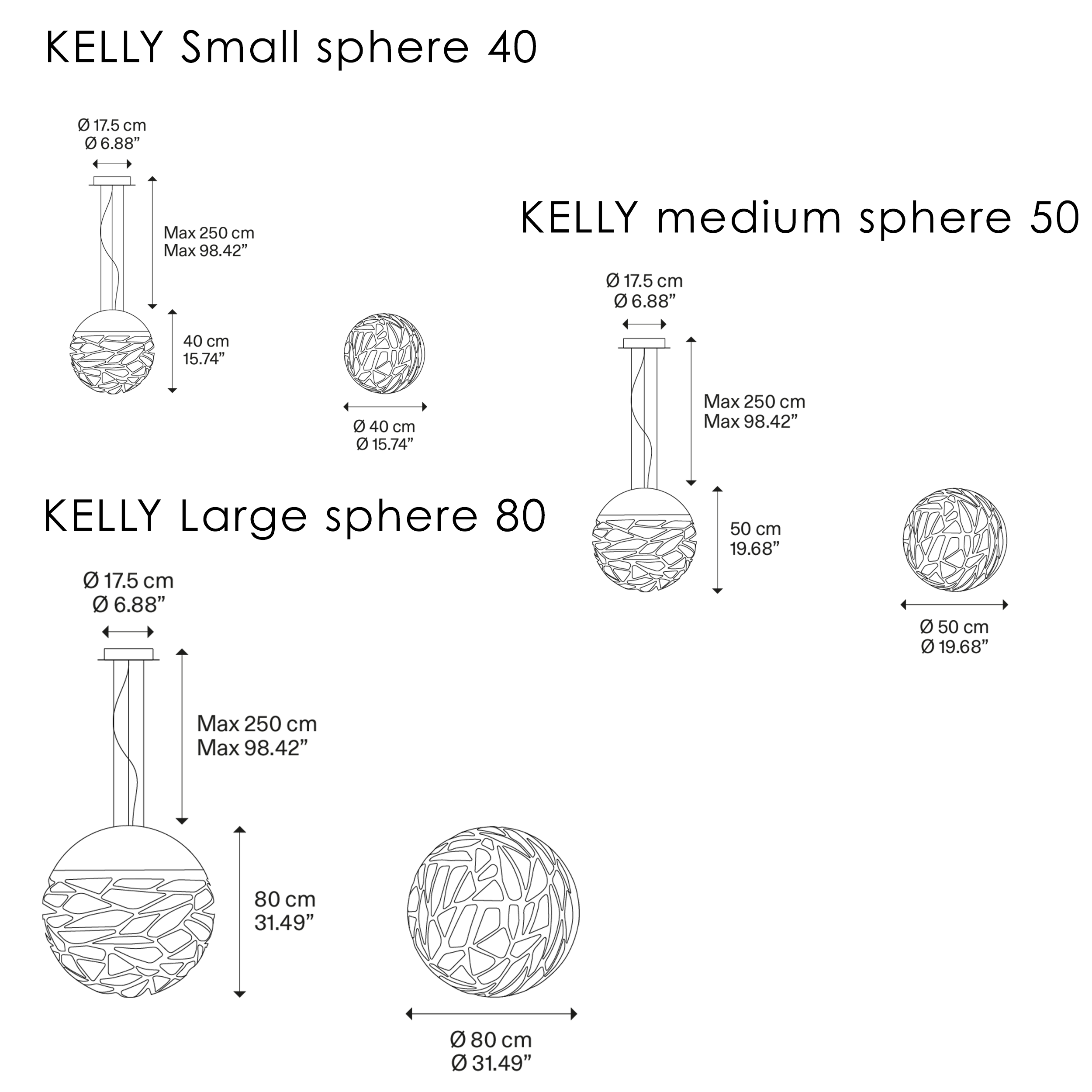 LODES KELLY SPHERE pakabinamas šviestuvas