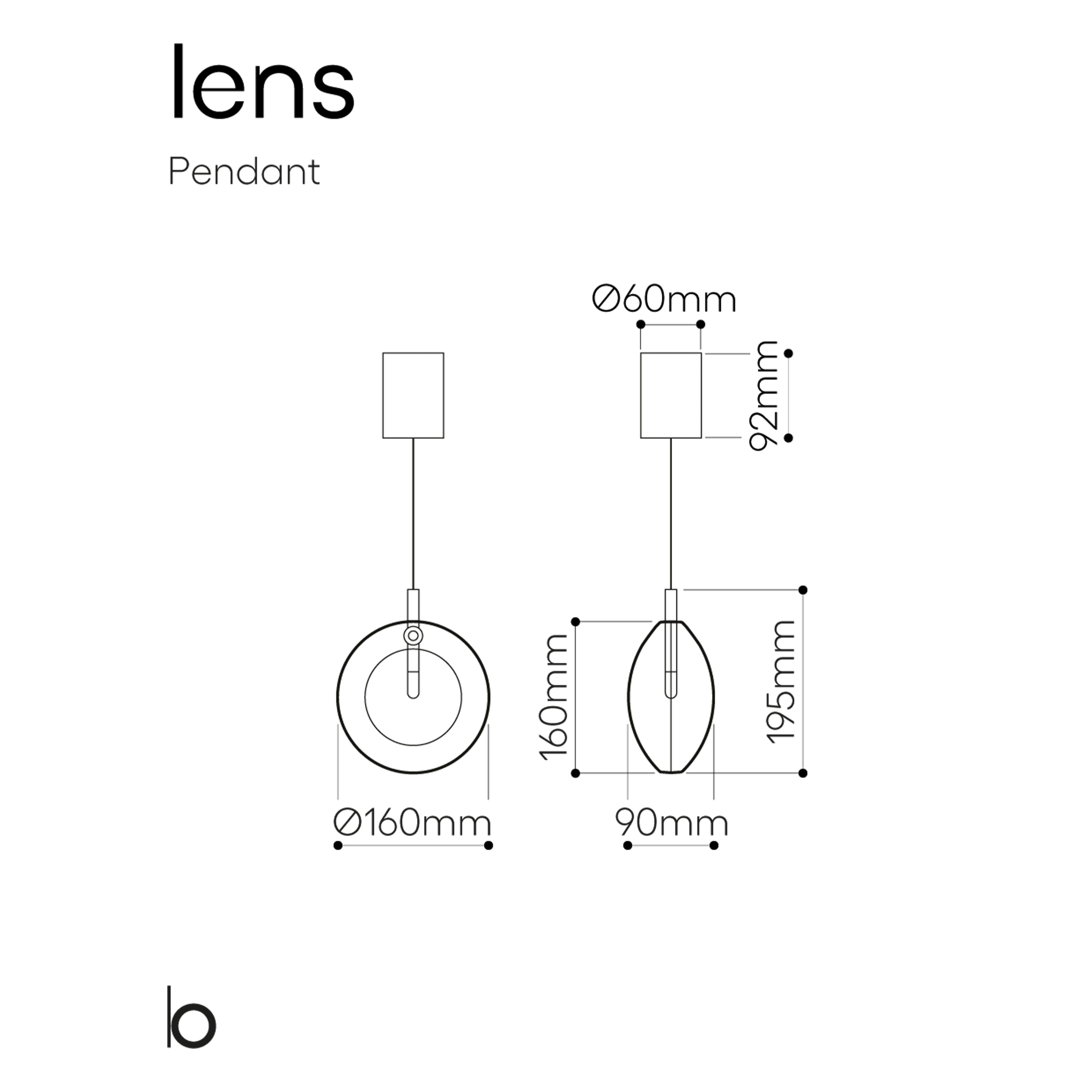 Bomma Lens pakabinamas šviestuvas