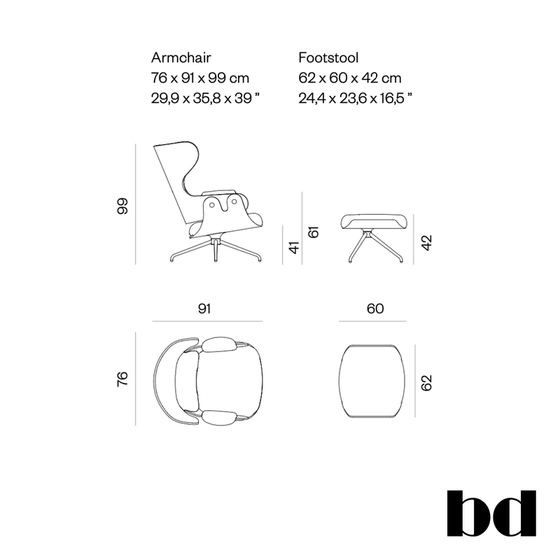 BD Barcelona Design Lounger armchair fotelis
