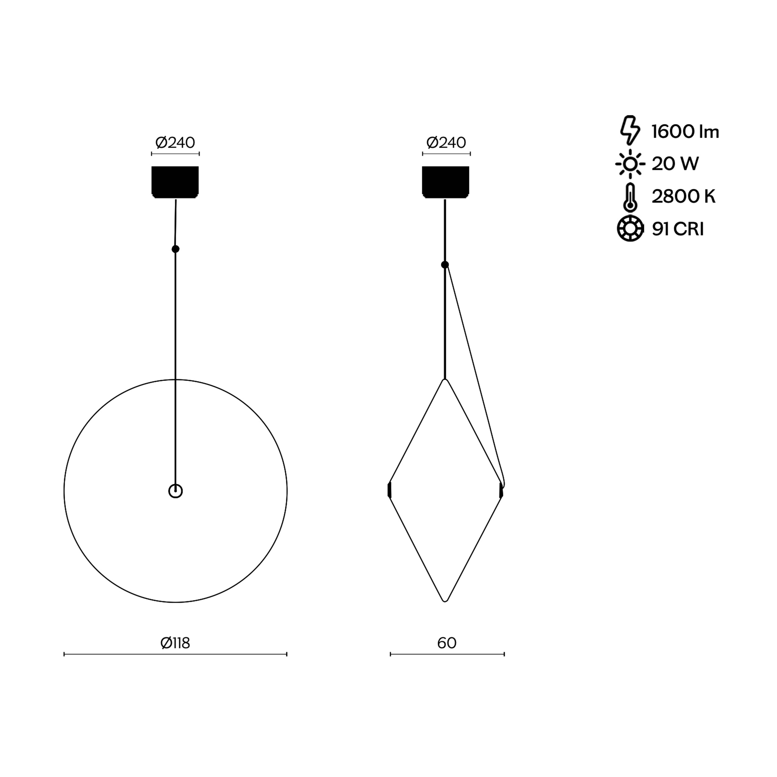 MINIFORMS RIFICOLONA pakabinamas šviestuvas