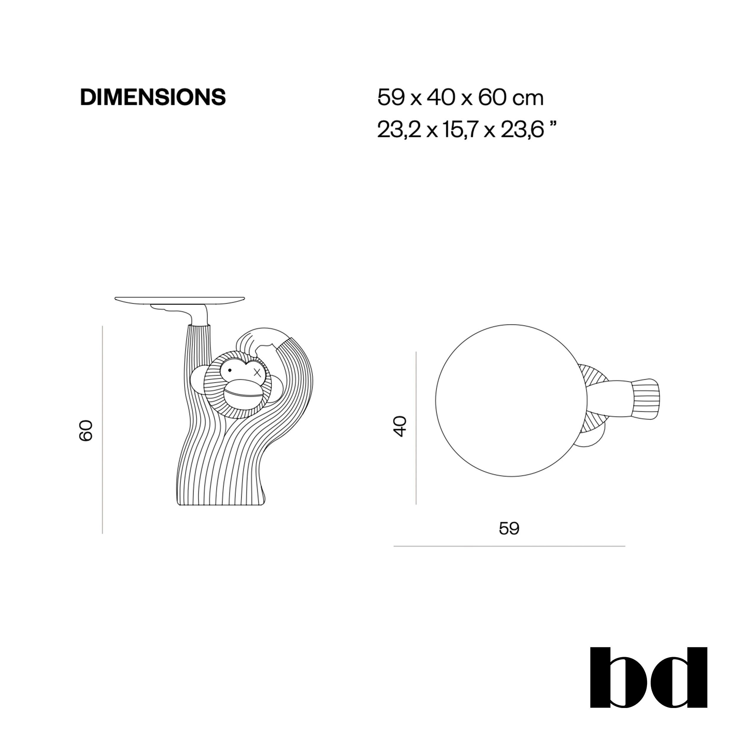 BD Barcelona Design Monkey side table - staliukas