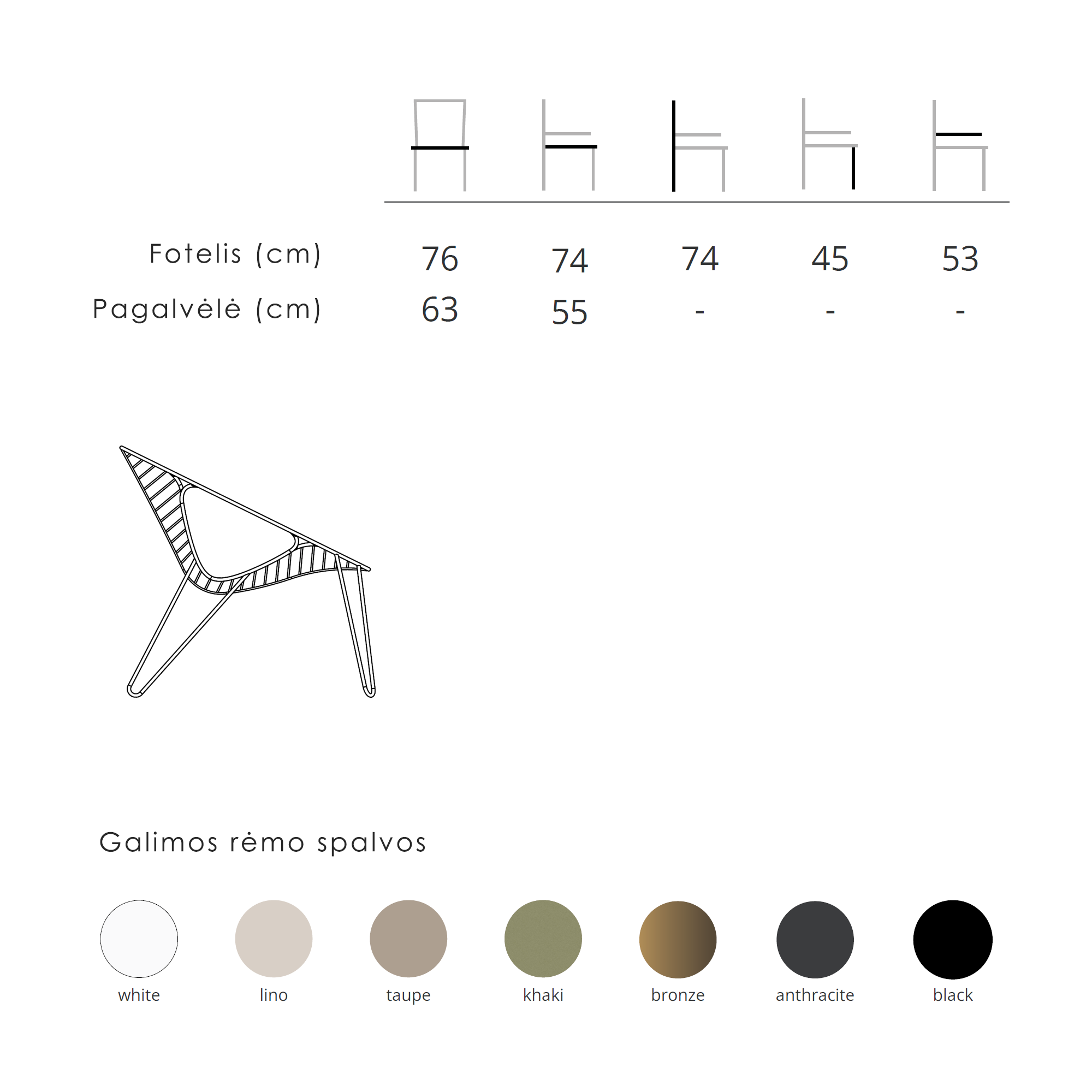 Joli Wire Low Armchair fotelis