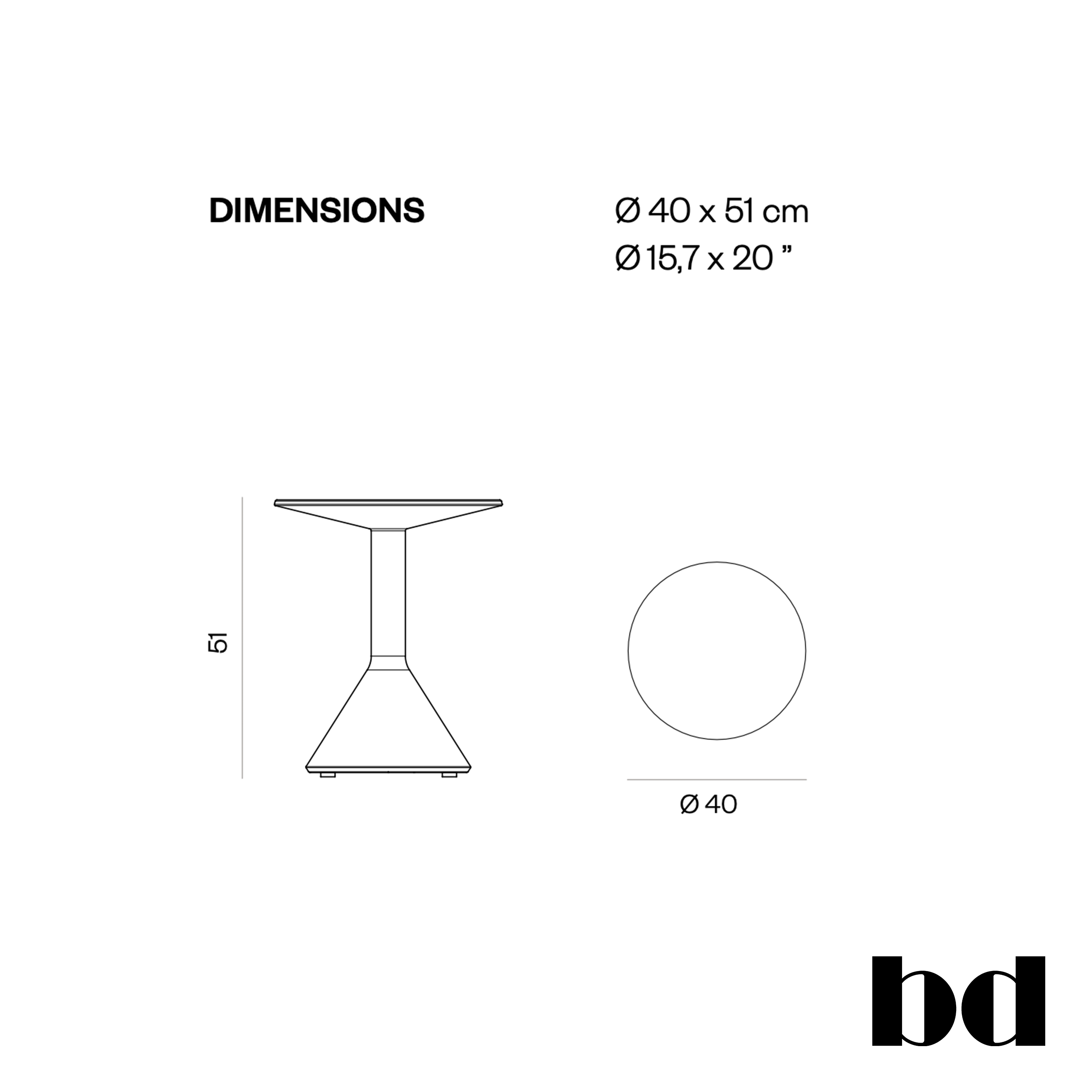 BD Barcelona Design side table B staliukas