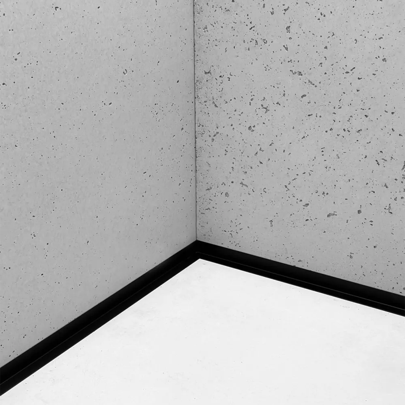 minimalistinės aliuminio grindjuostės sl16x2 minileiste gamintojo juodos apdailos