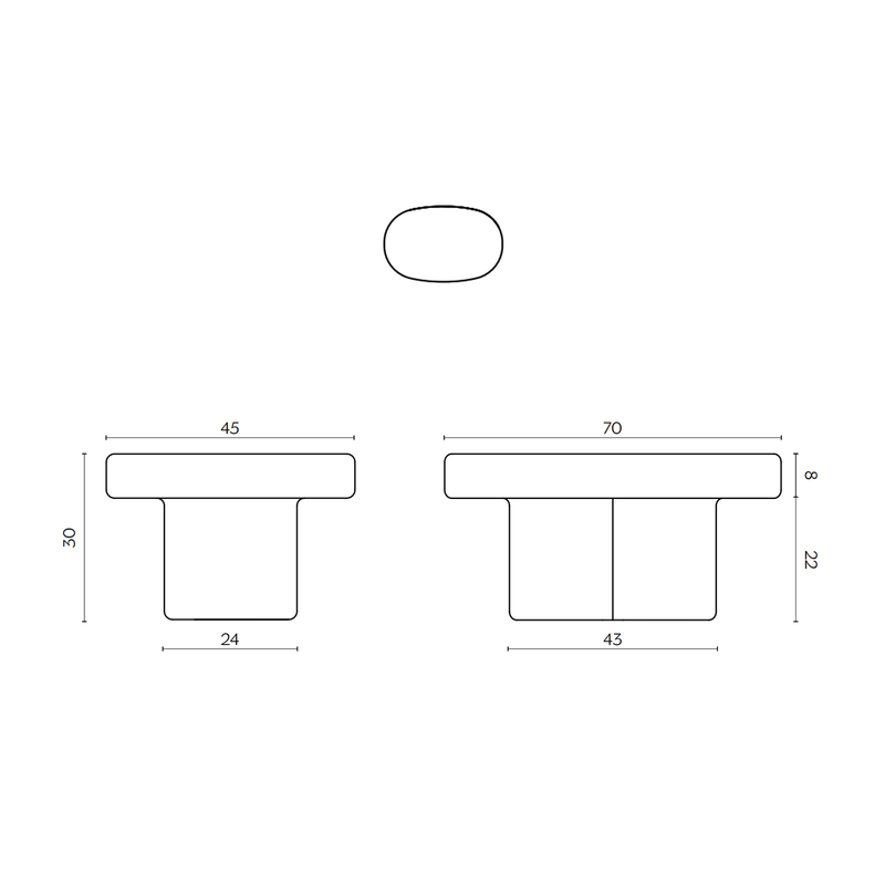 MINIFORMS SODA OVAL staliukas