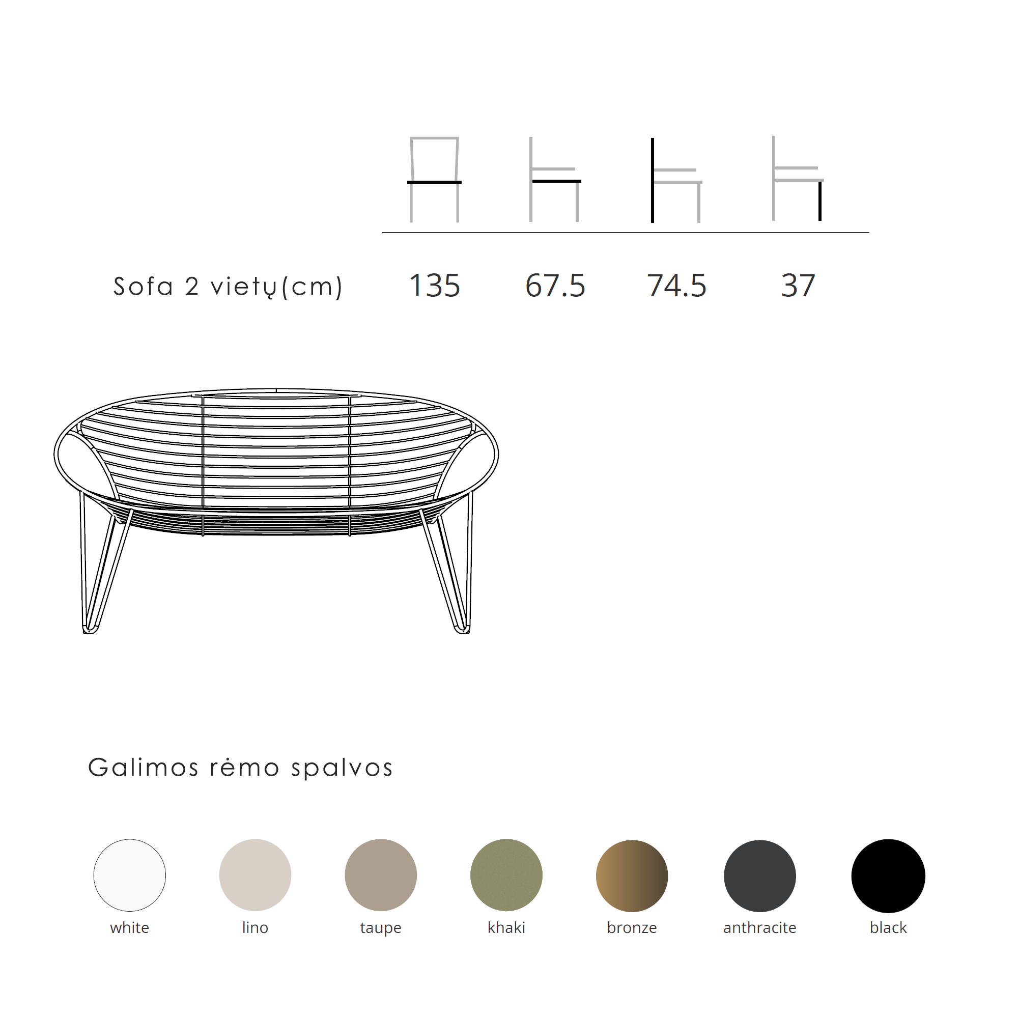 Joli Wire 2-seat sofa