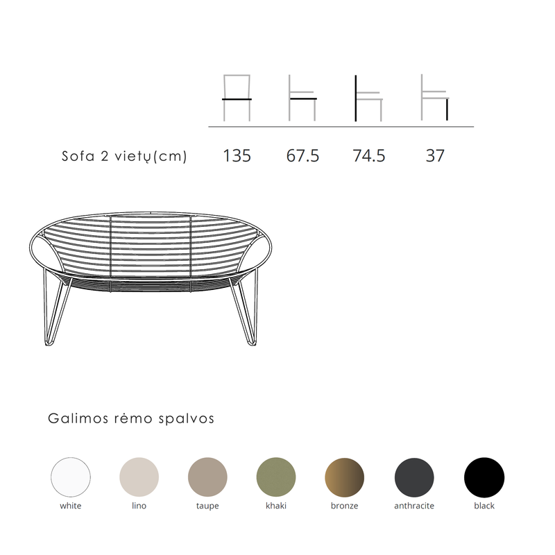 Joli Wire 2-seat sofa