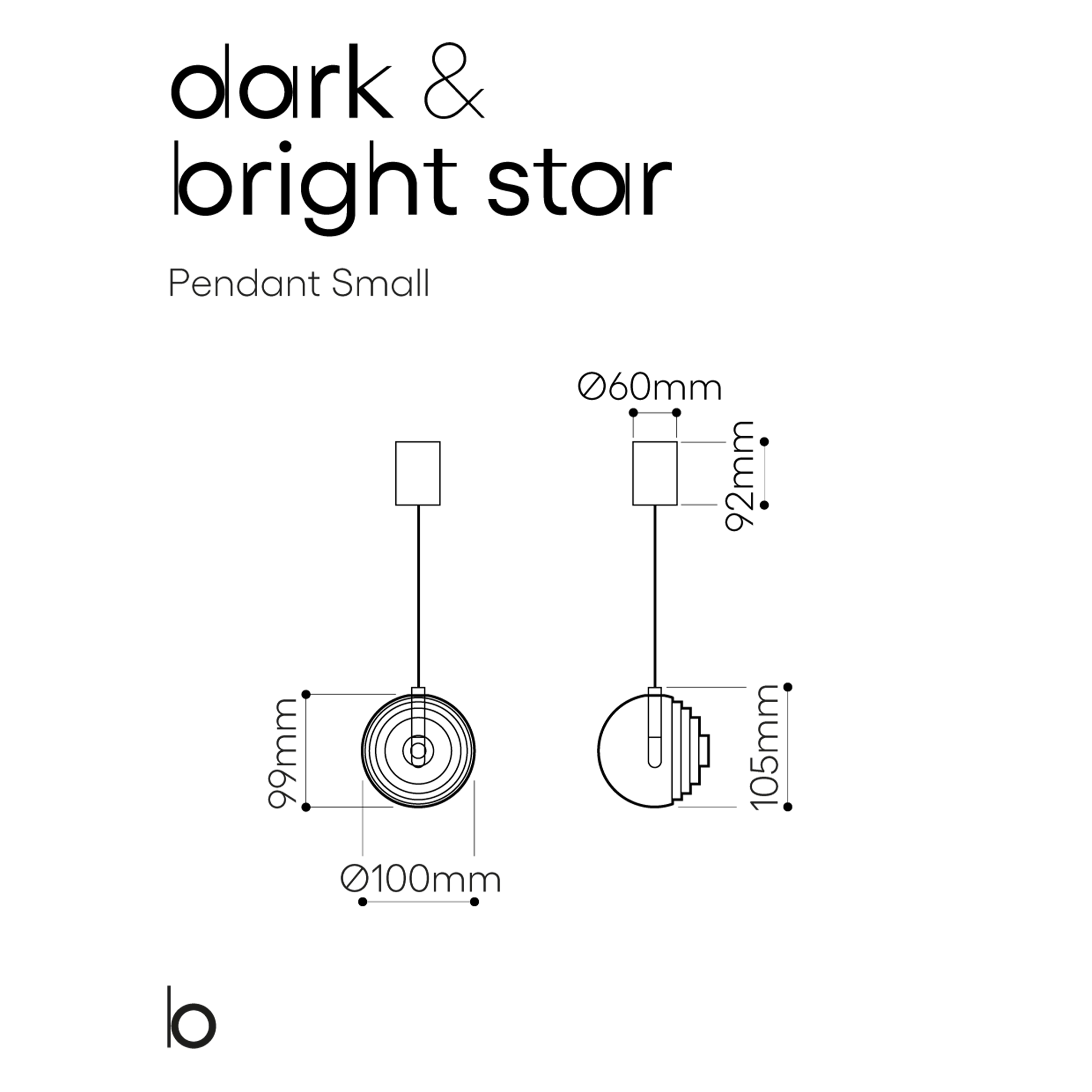 Bomma Dark & Bright Star pakabinamas šviestuvas