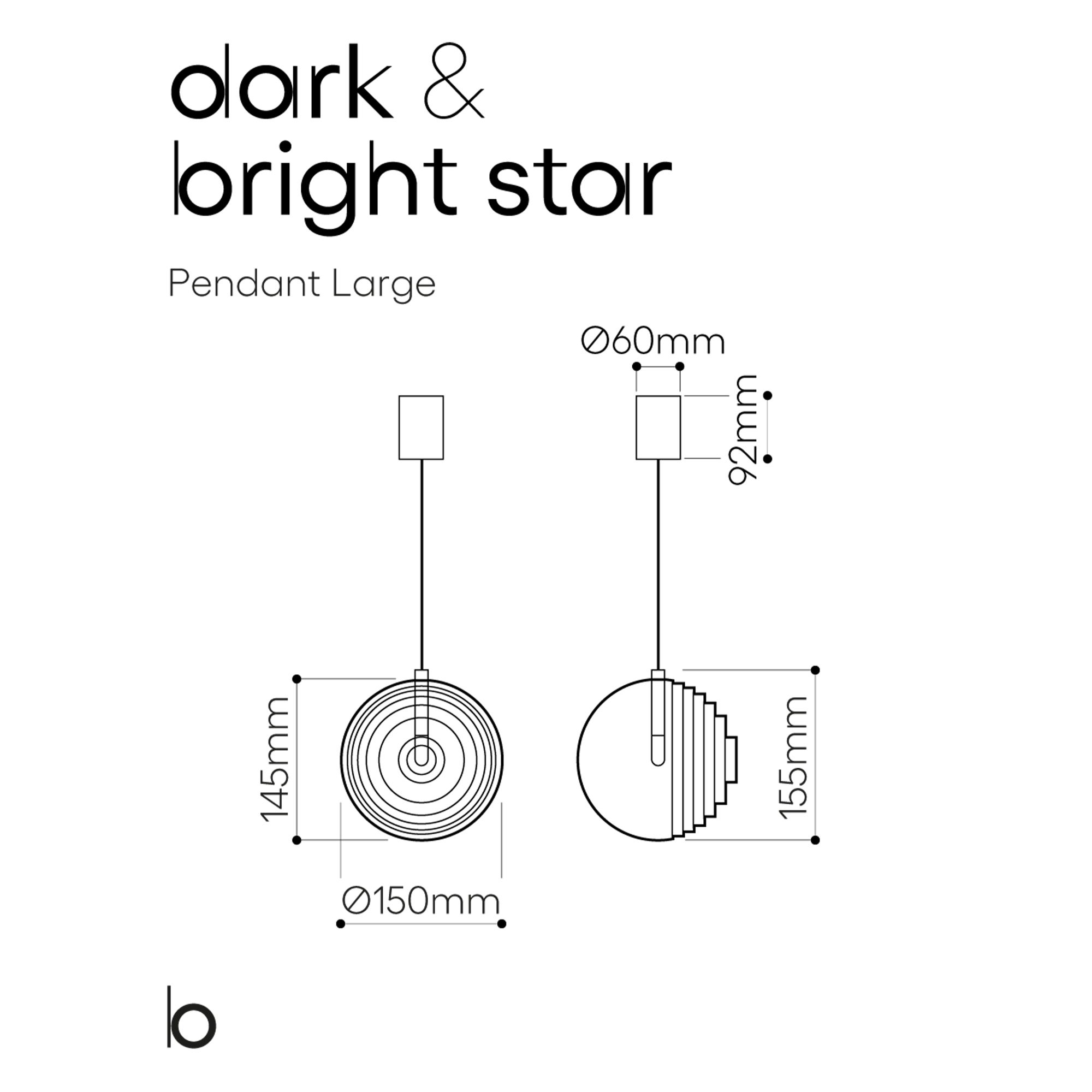 Bomma Dark & Bright Star pakabinamas šviestuvas