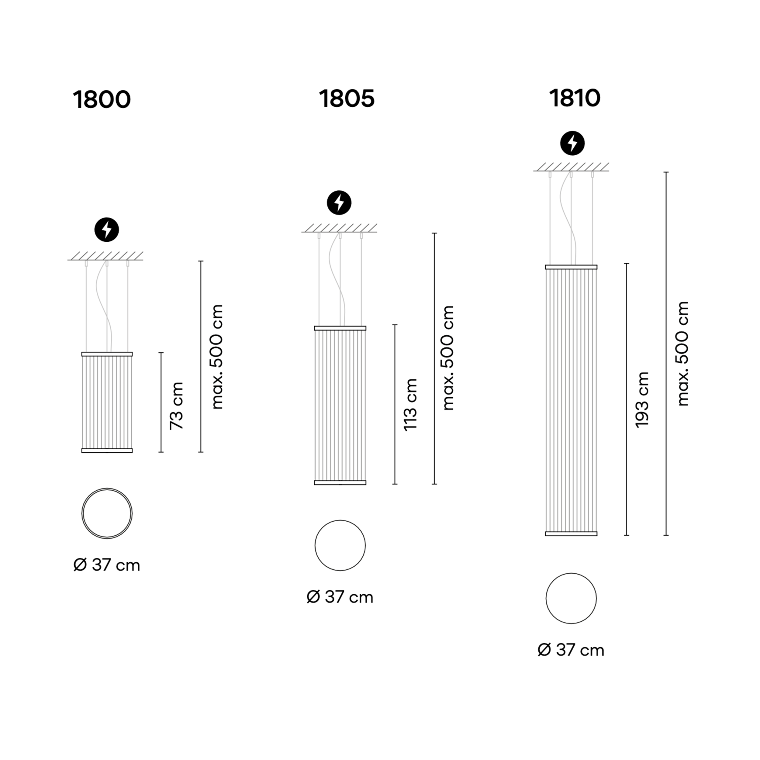 VIBIA ARRAY 1800 / 1805 / 1810 pakabinamas šviestuvas