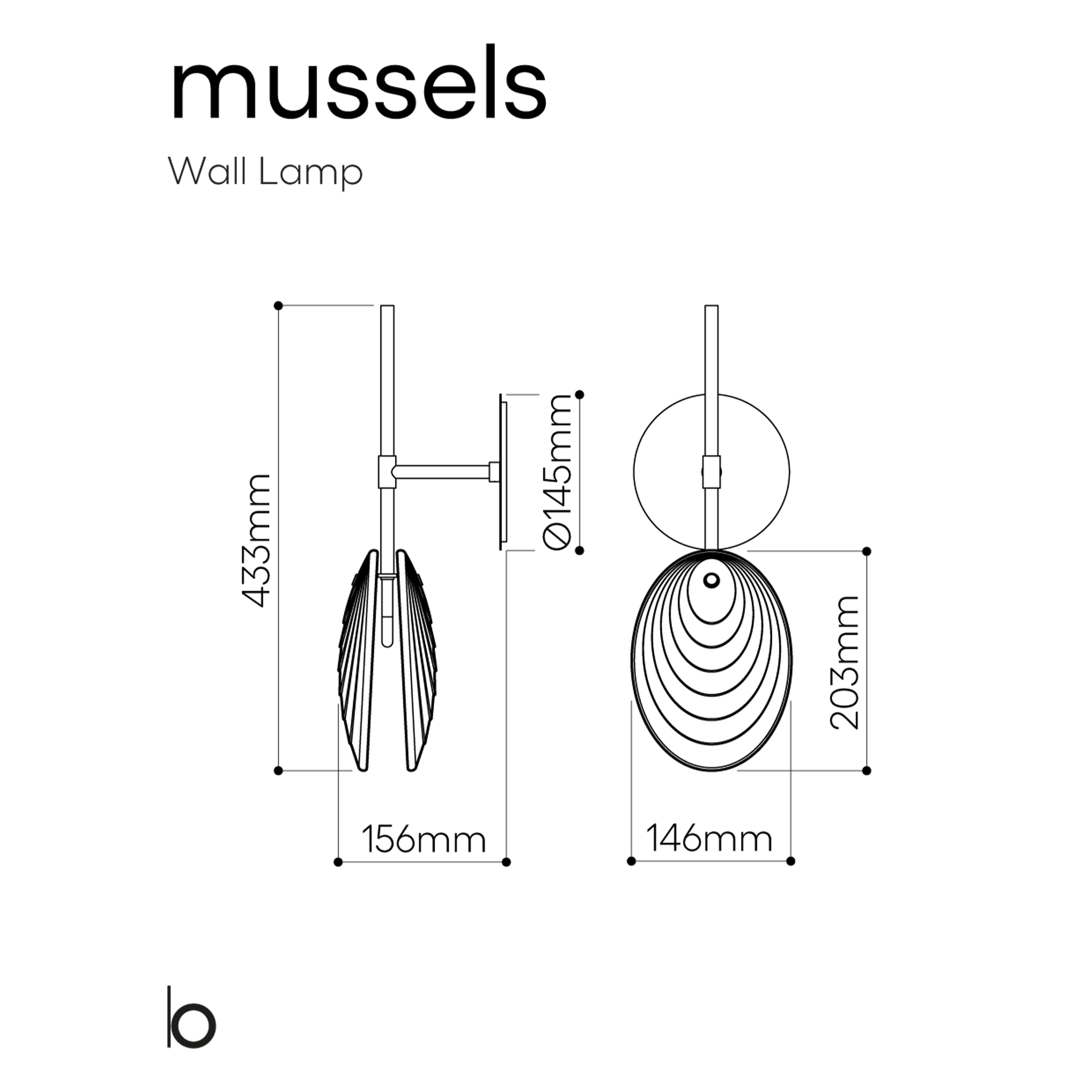 Bomma Mussels sieninis šviestuvas