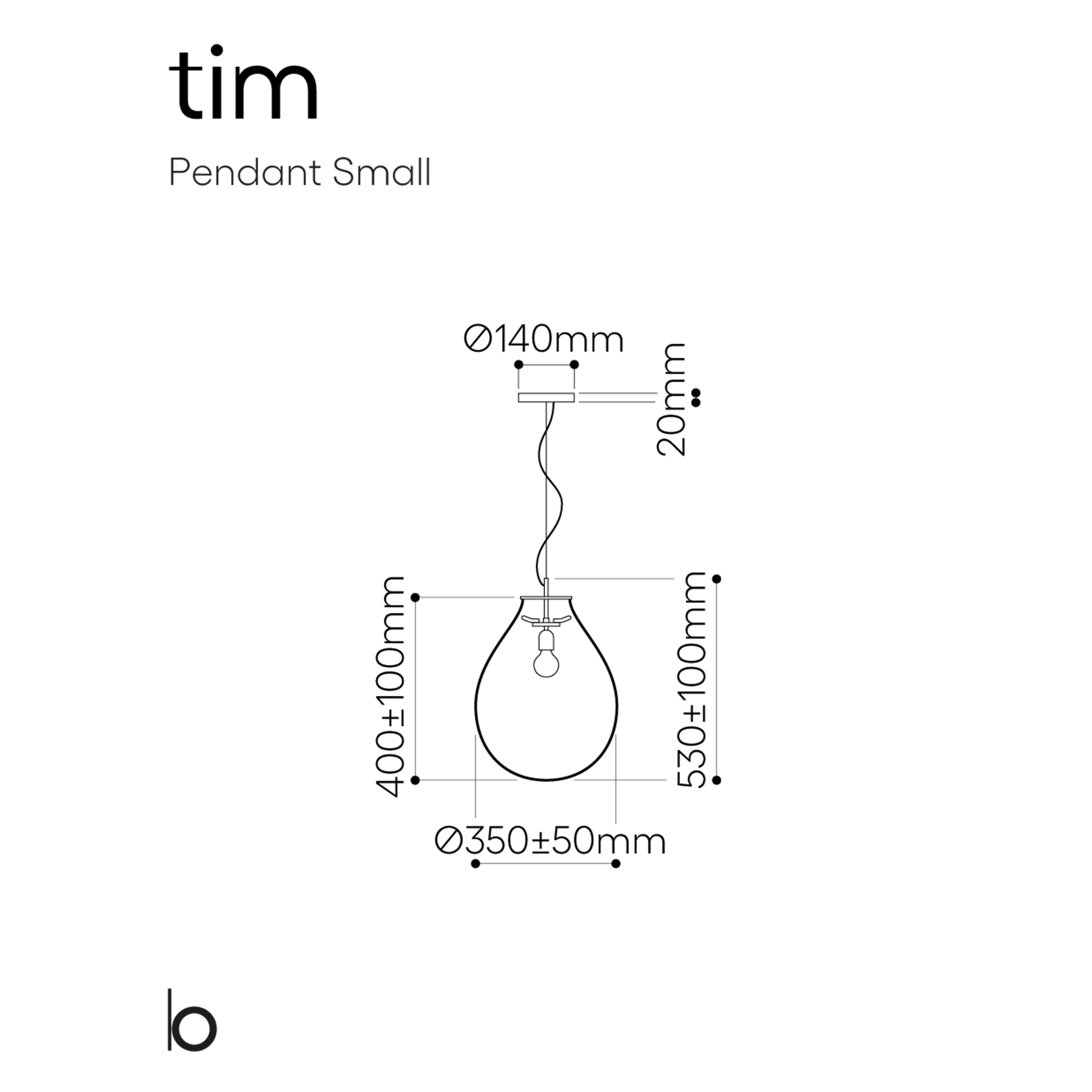 Bomma Tim Clear brushed cooper pakabinamas šviestuvas