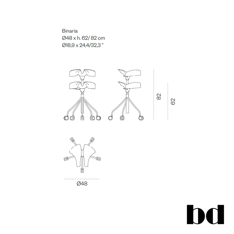 BD Barcelona Design Binaria taburetė - kėdė