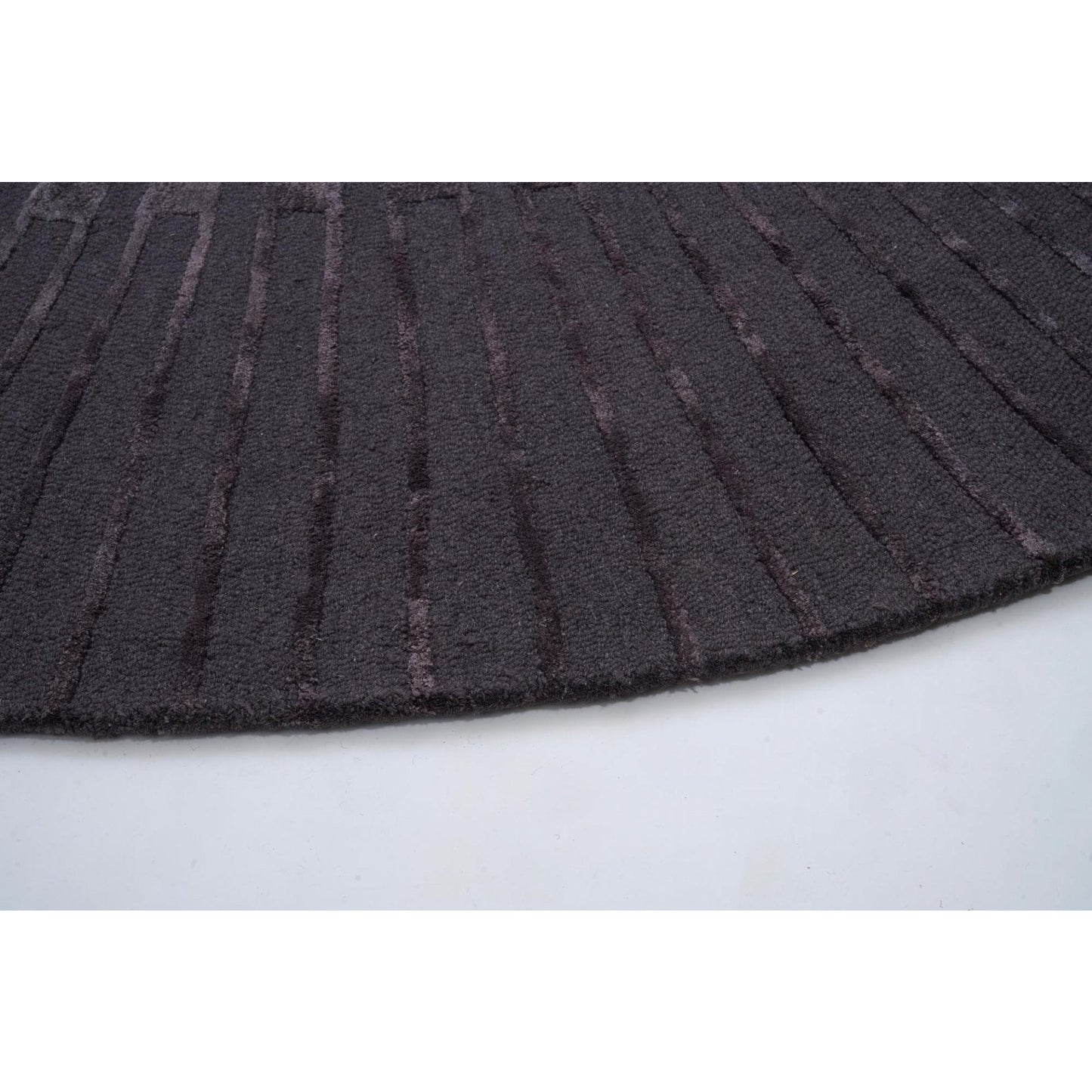 RADIUS DARK GREY Apvalus kilimas