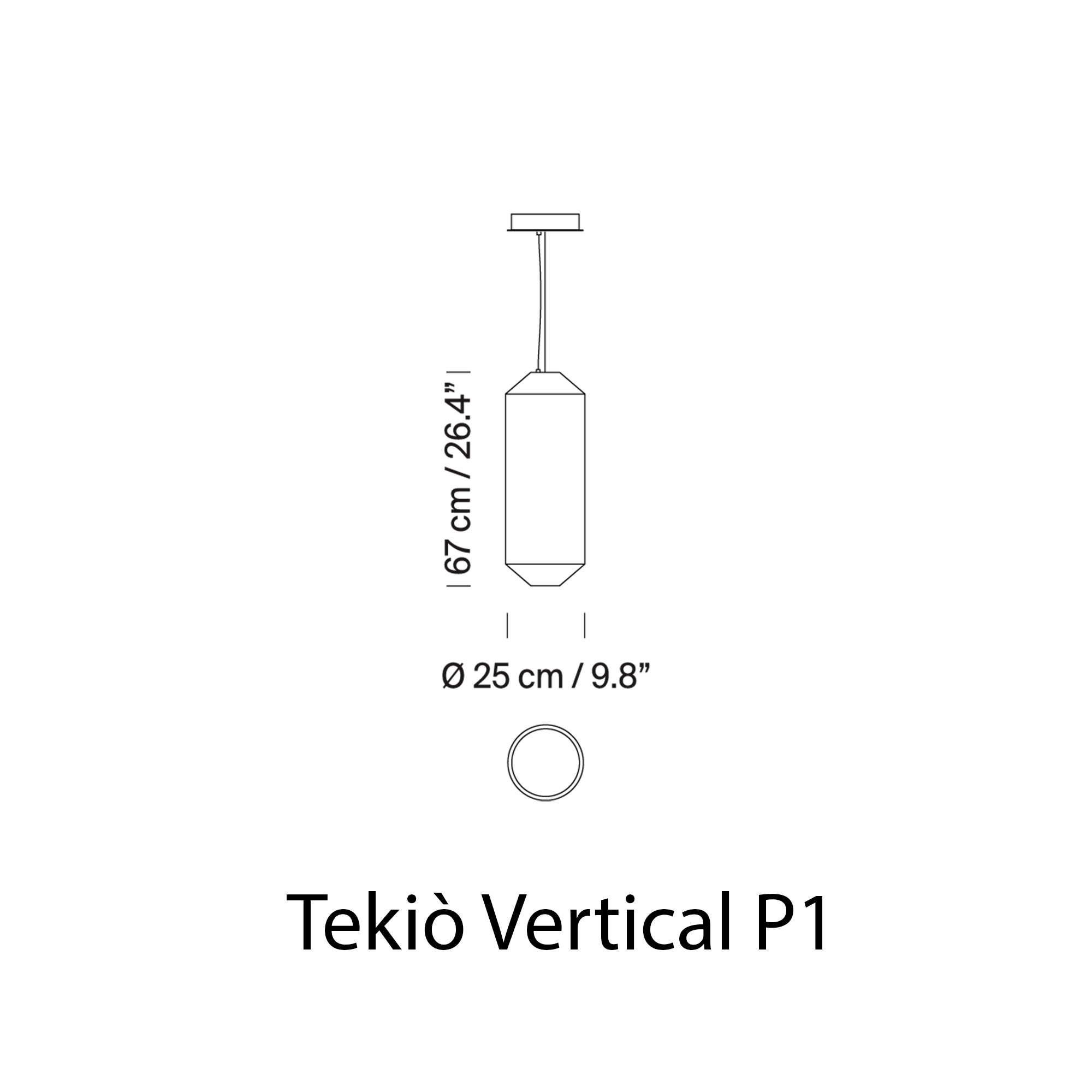 Santa & Cole TEKIO VERTICAL pakabinamas šviestuvas
