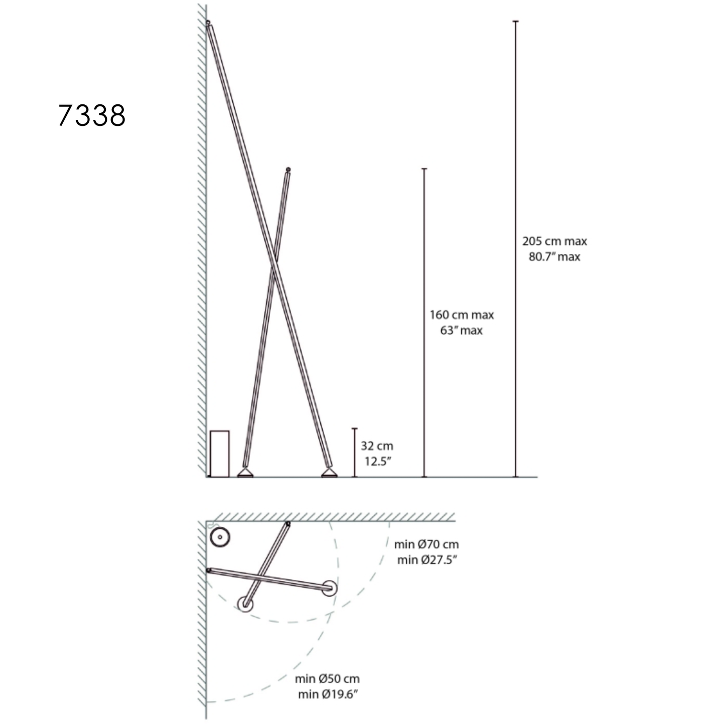 VIBIA STICKS Floor 7338 / 7339 pastatomas šviestuvas