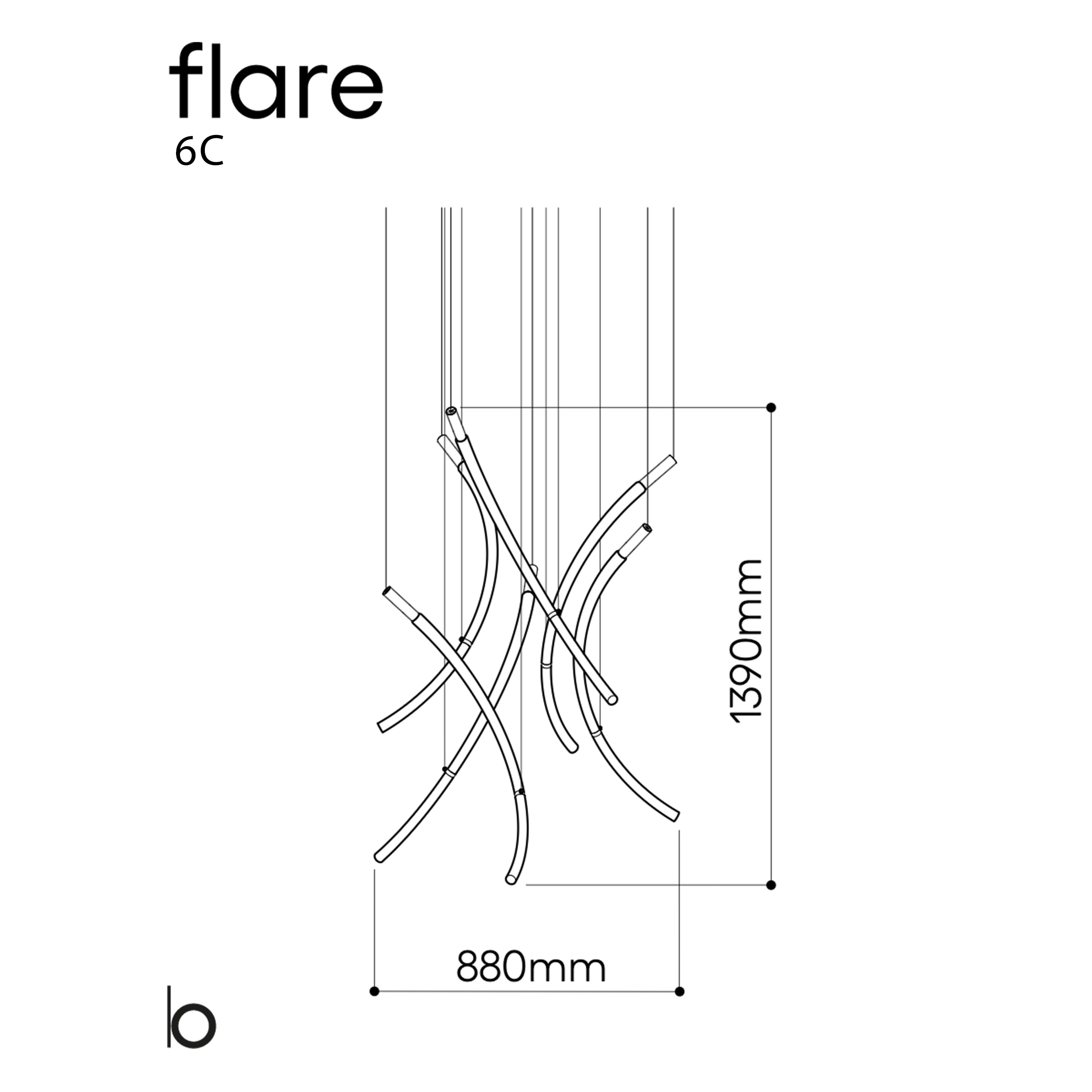 Bomma Flare pakabinamų šviestuvų instaliacija